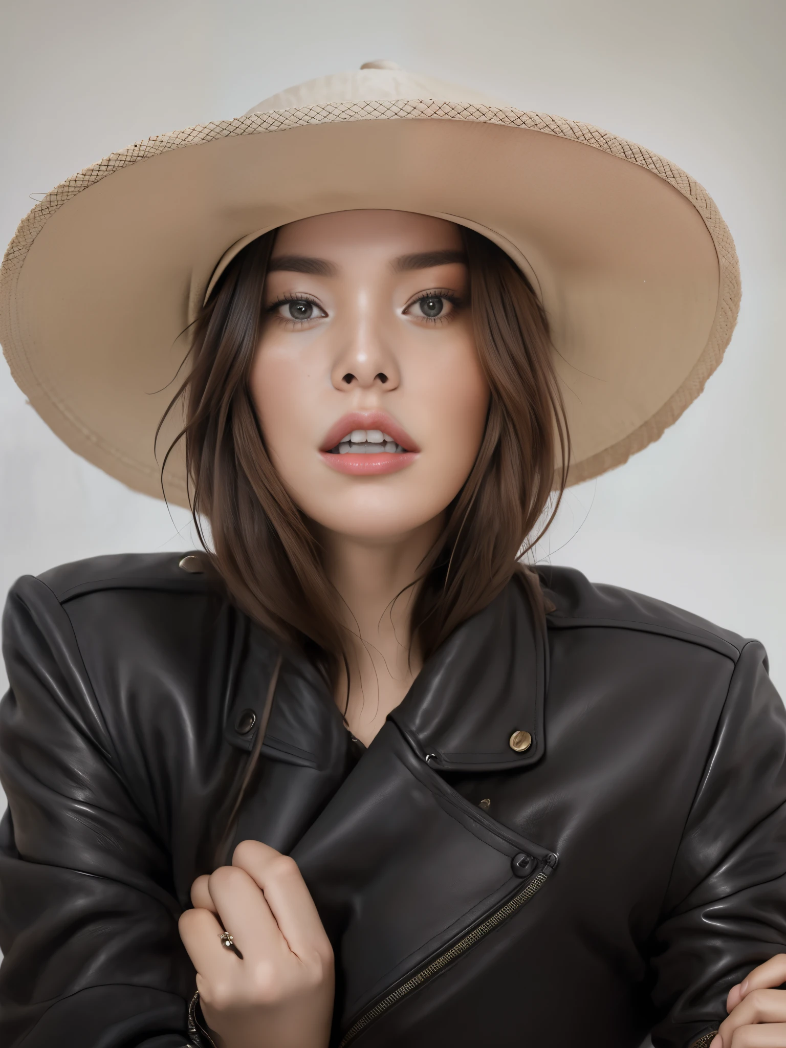 Арафед женщина in Hat и коричневой куртке, portrait of Barbara Palvin, Portrait of Sophie Mudd, brown hat, she wears a hat, Barbara Palvin, Emma Andievskaya, caracter with brown hat, in Hat, woman in Hat, editorial model, John shouted, julia sarda