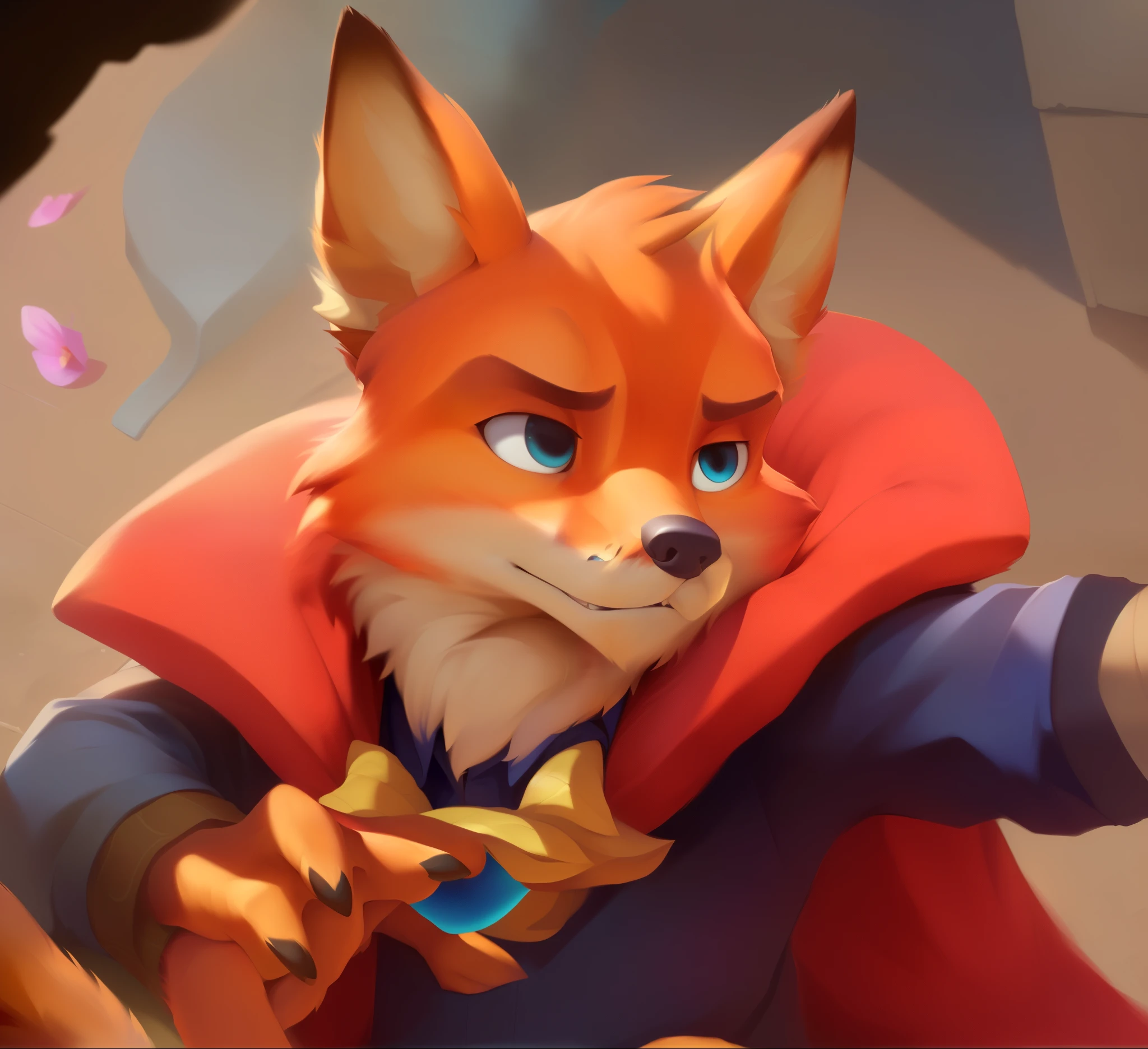Uploaded to e621, by pixel artist, Wu Bayard, Thomas Benjamin Kennington , by ainshelm,
alone (((wild animals wild))) (((Nick Wilde))) and ((Neck hair tuft)) and (furry tail) and ((clear navy blue eyes)), (( portrait)), rest, 
((wear green and blue hawaii floral shirt)), (Detailed Chunie Wild Fox), (Detailed Bonifasco lighting), (fine fur), (Delicate skin), rest, 
((Sit in the neighborhood on full moon nights)), (light), ((Detailed background)), ((high angle view)),
(((three quarter view))), (half shadow),
[backlight], [twilight ray], [Detailed ambient lighting], [gray natural light], [Ambient light on the abdomen], (higher wild animals wild detail),
[lifelike proportions], [Explicit content], [sharp focus], (problematic content), (shadow), ((masterpiece)), rest