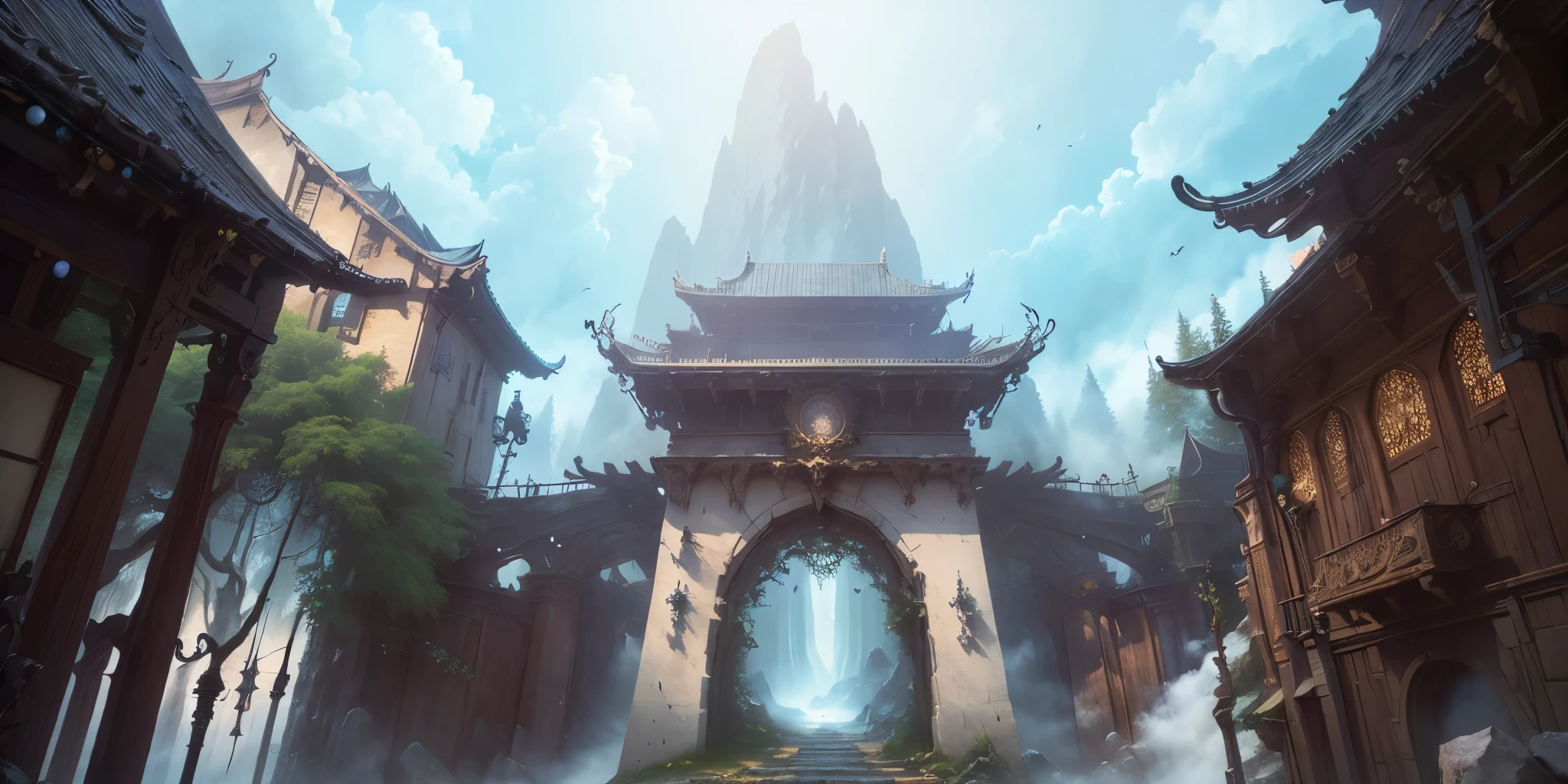 Magical War (masterpiece, best quality, high quality, high resolution:1.4), detailed, Extremely detailed, ambient soft lighting, 4k,vague, vague Background, depth of field, Bokeh, Every time, FOG, bloom outdoors, (nature, fantasy forest:1.2), (rock:1.2),
