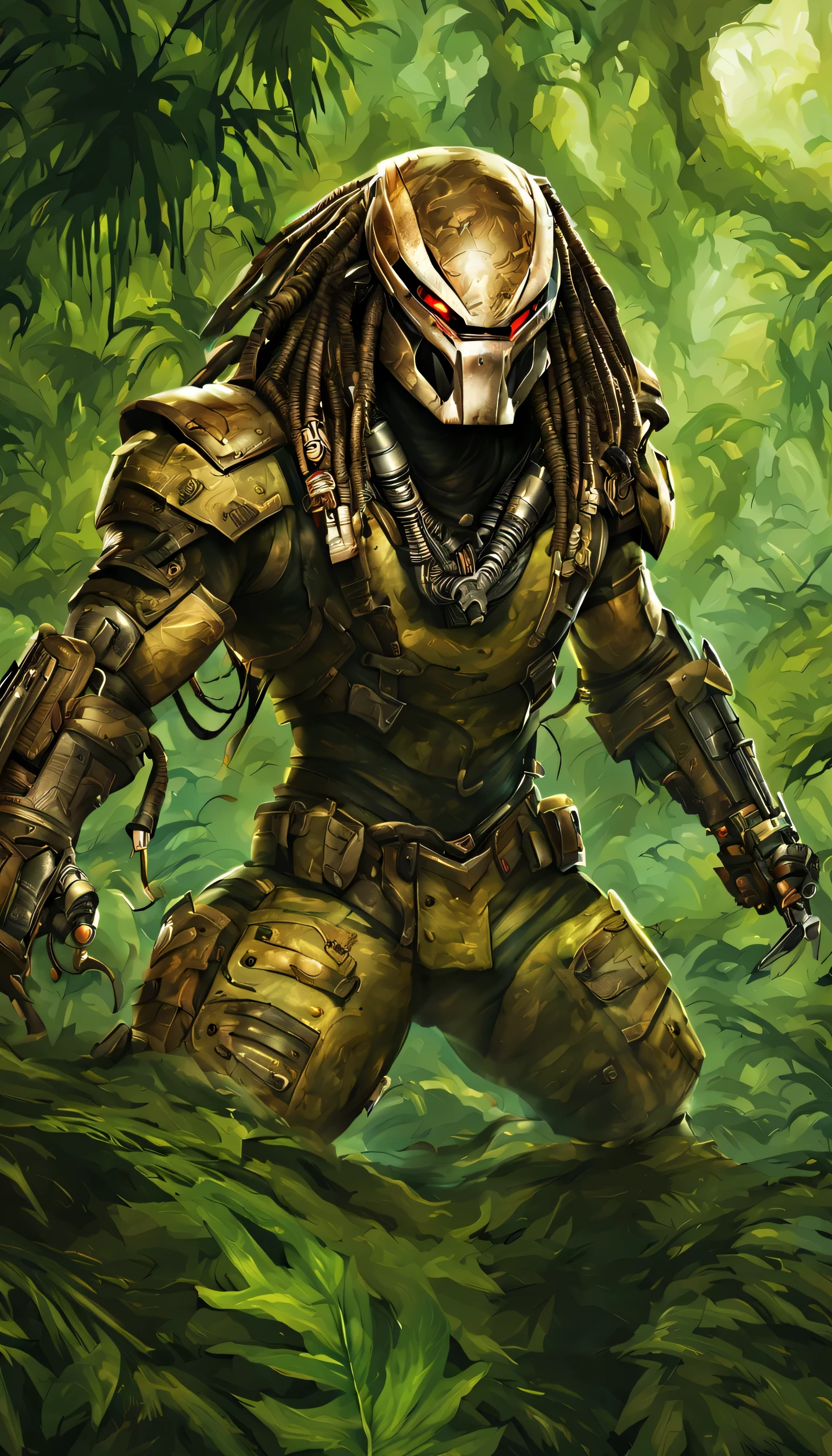 (((jungle background)))､(masterpiece, 最high quality, high quality, High resolution), predator､