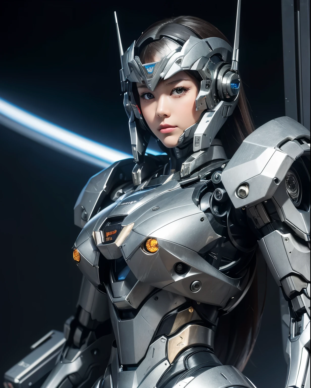 Super detailed, advanced details, high quality, 最high quality, High resolution, 1080p, hard disk, beautiful,(war machine),beautifulサイボーグ女性,Mecha cyborg girl,battle mode,Mecha body girl,She is wearing a futuristic war machine weapon mecha