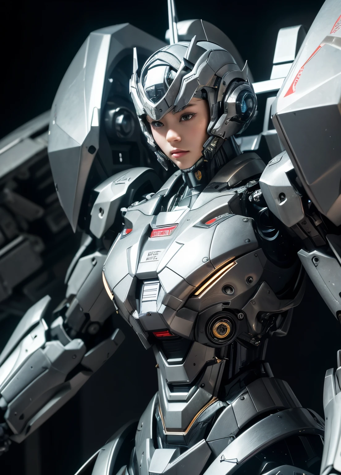 Super detailed, advanced details, high quality, 最high quality, High resolution, 1080p, hard disk, beautiful,(war machine),beautifulサイボーグ女性,Mecha cyborg girl,battle mode,Mecha body girl,She is wearing a futuristic war machine weapon mecha