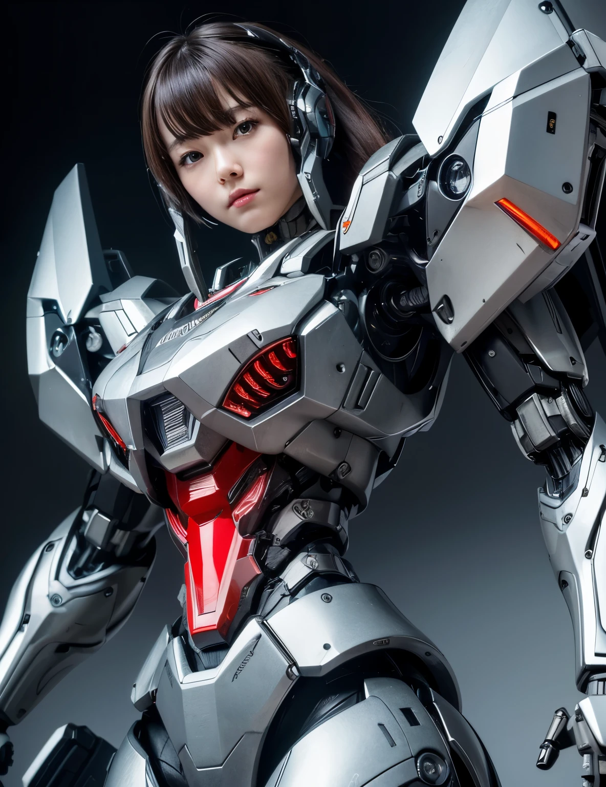 Super detailed, advanced details, high quality, 最high quality, High resolution, 1080p, hard disk, beautiful,(war machine),beautifulサイボーグ女性,Mecha cyborg girl,battle mode,Mecha body girl,She is wearing a futuristic war machine weapon mecha