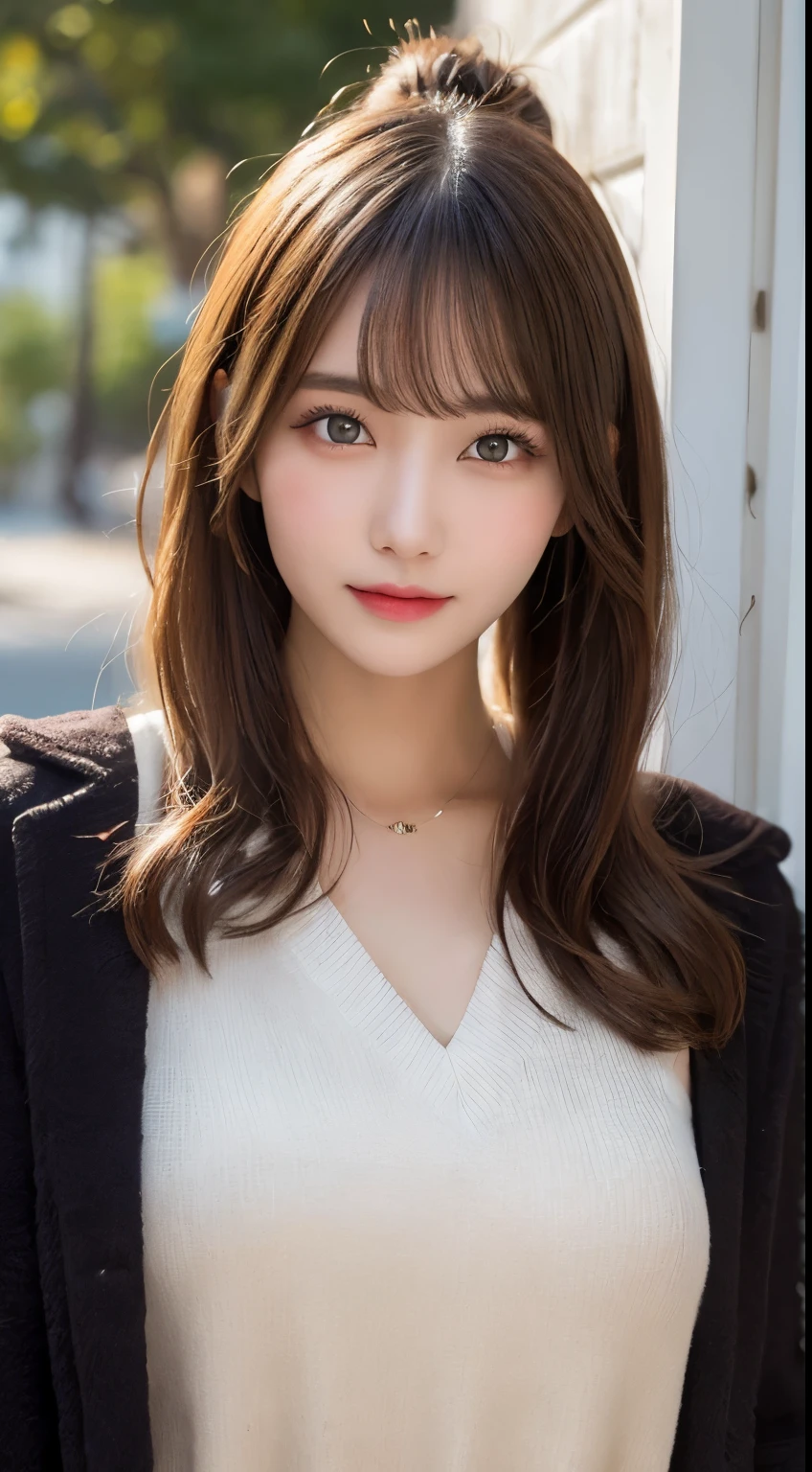 table top, highest quality, shape, Super detailed, finely, High resolution, 8k wallpaper, 完璧なダイナミックな構shape, beautiful and detailed eyes, straight hair, small breasts, natural color lip, random sexy pose,smile,20 year old girl、midnight、beautiful and detailed face、perfect and beautiful face,Big eyes、RAW photo、Expressing feminine poses with your whole body、beautiful and detailed eyes、small face、beautiful duplex、slim face and style,luxury brand mink coat(internal:winter dress)、beautiful golden ratio face,twin ponytail hair,bright look,Photographed focusing on beautiful legs、real photos