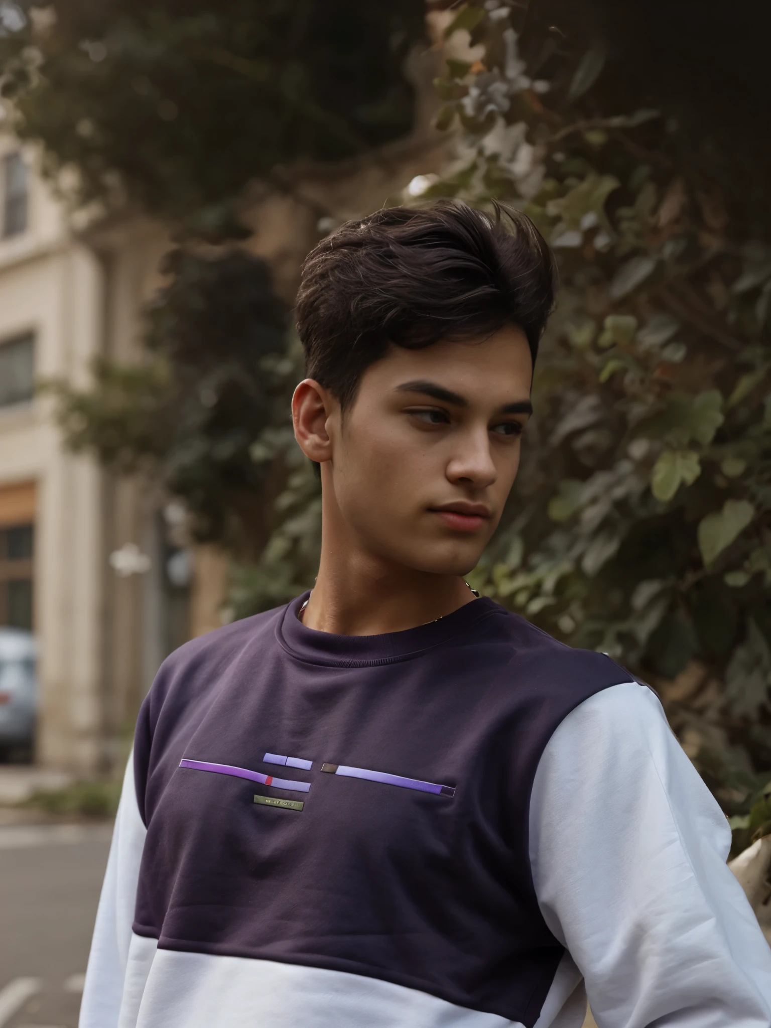 Realistic cotton material dark purple colour sweatshirt