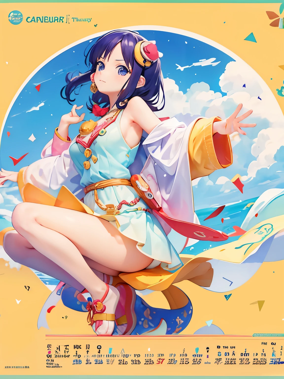 Create a calendar of February 2024 with one piece anime theme