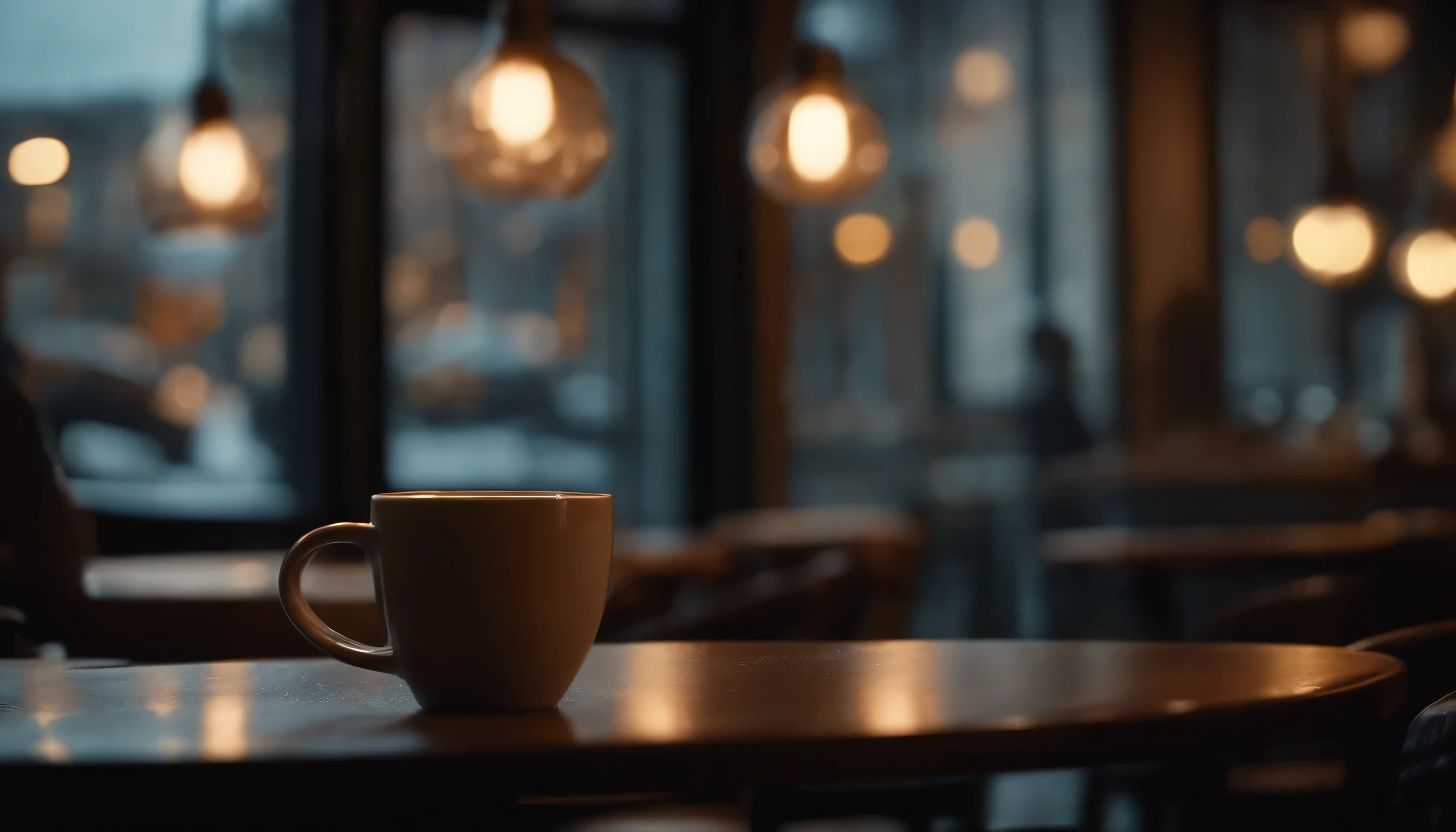 A cozy coffee shop on a rainy day. 4k wallpaper