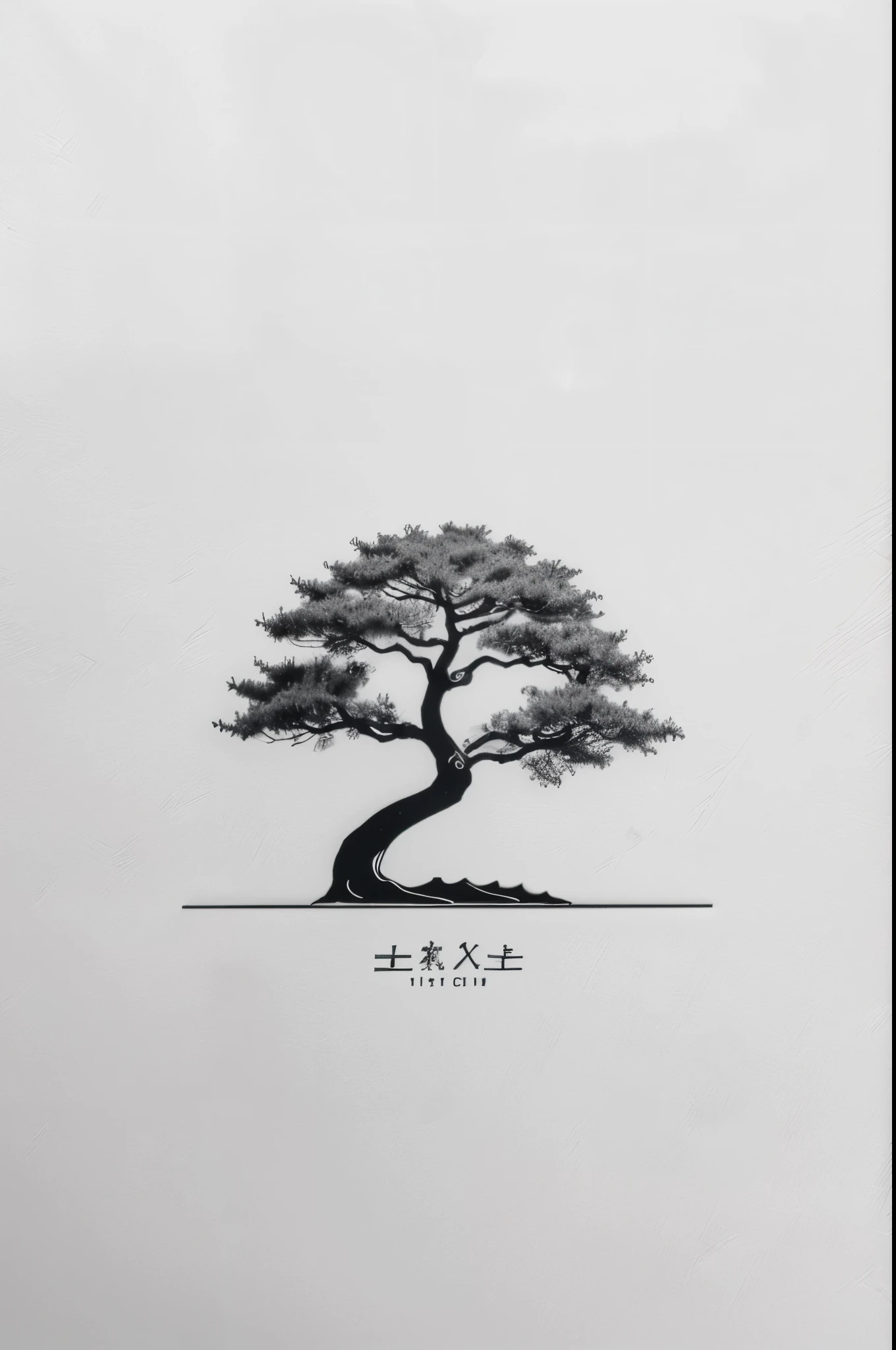 The prompt for the given theme could be: "Square minimalist logo with a modern and contemporary design. It should be elegant, creative, and monochrome. The logo should be in vector format and depict a drawing of a bonsai tree."