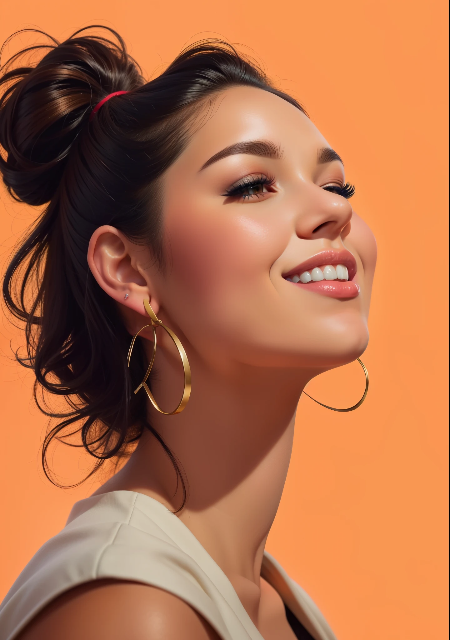 um close de uma mulher com um sorriso no rosto, Retrato de RossDraws, retrato digital, arte digital Ilya Kuvshinov, retrato de alta qualidade, rosto de Ilya Kuvshinov