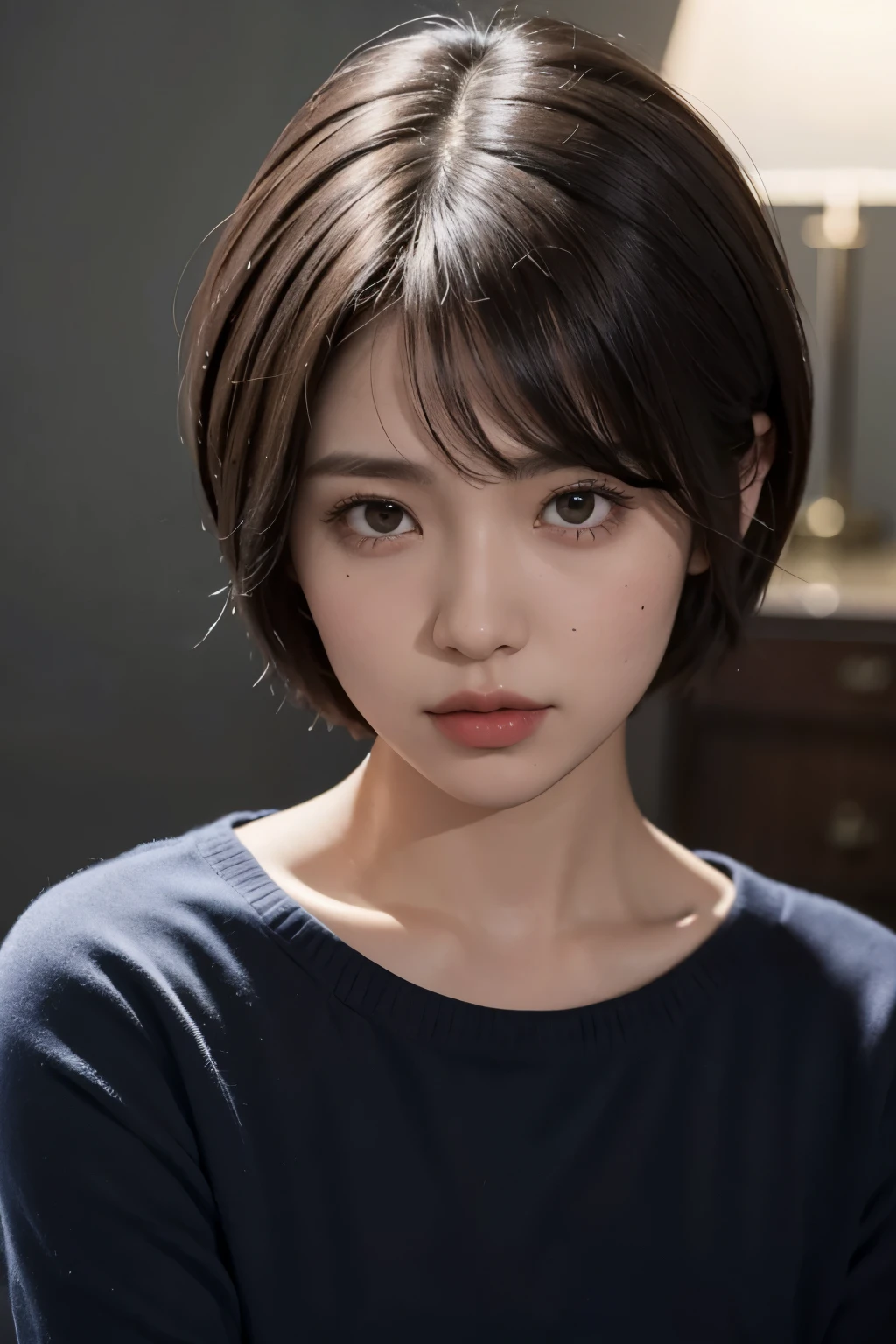 I took a picture of her when her hair was short.