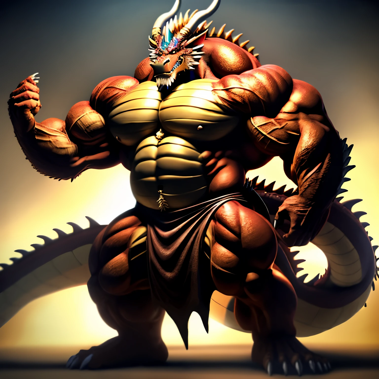 kaido, dragon king, male dragon, eastern dragon, very big muscles, hulking, bodybuilder, extremely strong, big abdominal muscles, hefty musclegut, pecs, feet, claw, full body, loincloth, one piece,