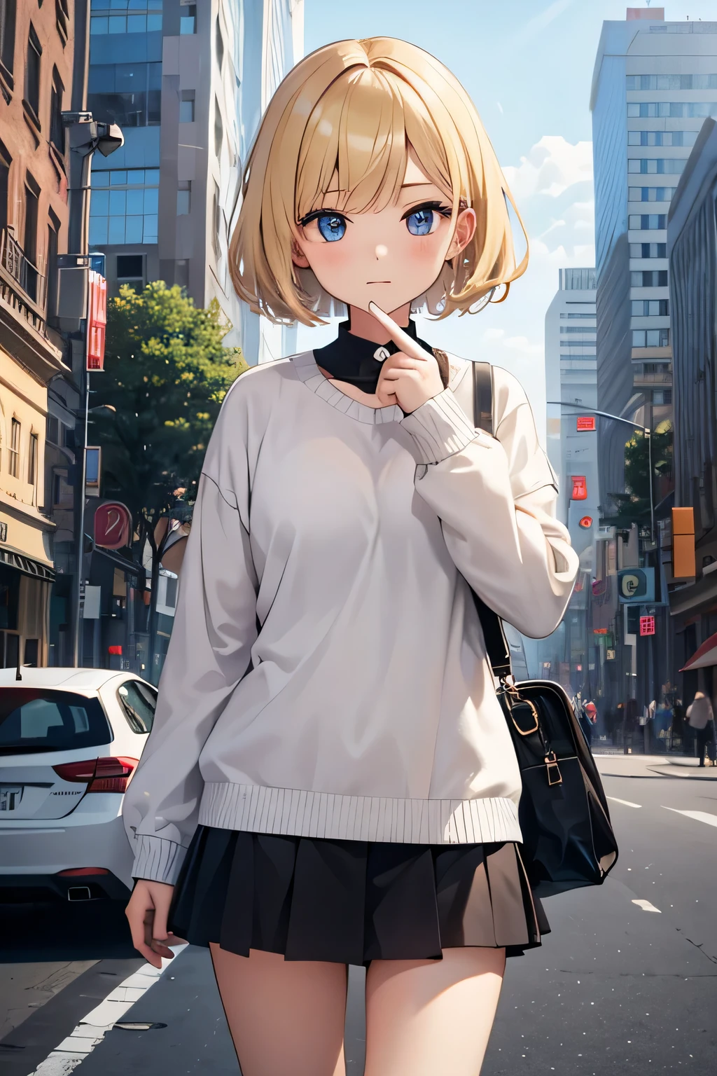 blonde、short hair、girl1、fashion、city