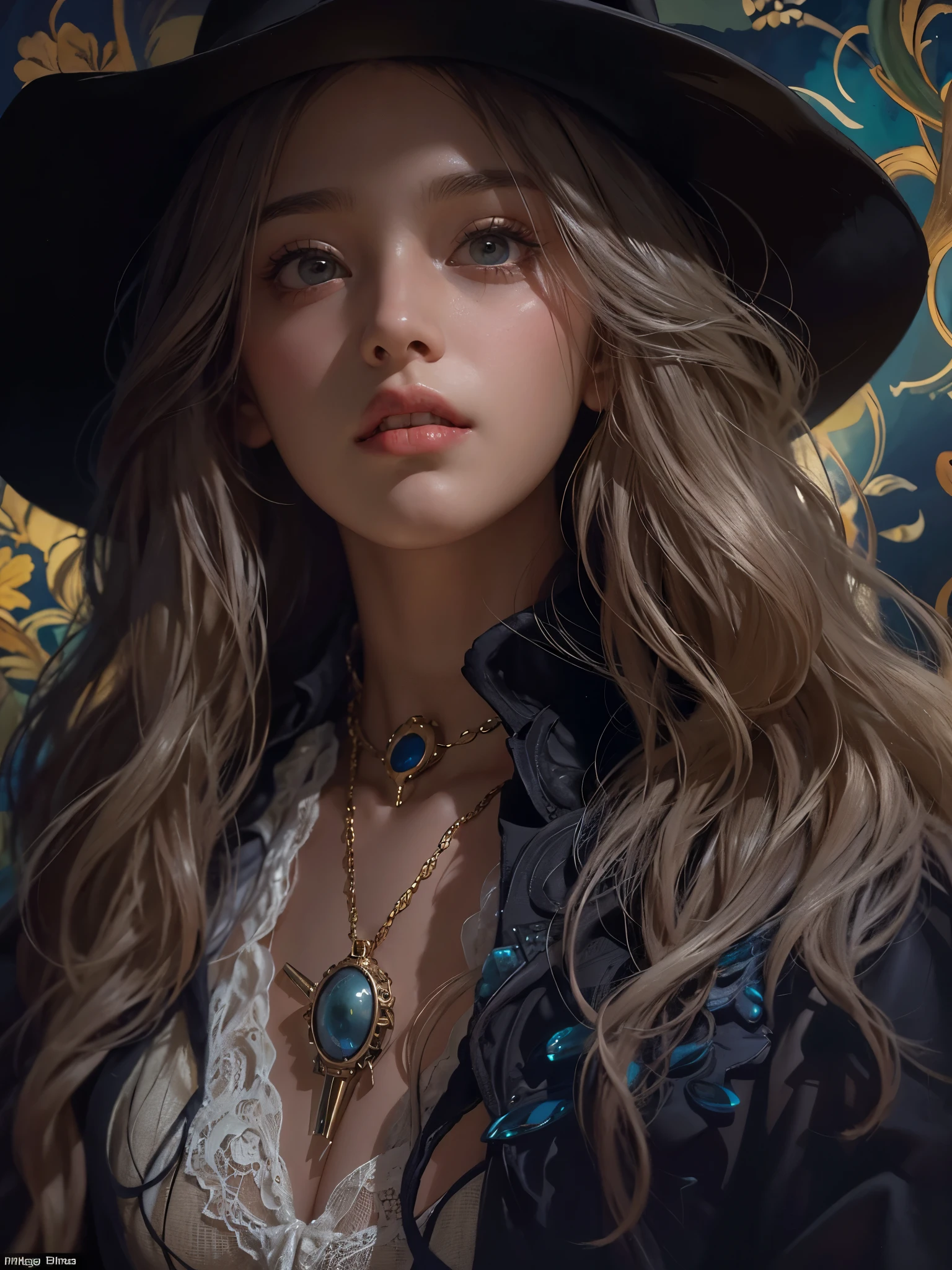 (front focus),(in the darkness nigth:1.6),Surrealist female portraits by David Hockney and Alphonse Mucha,fantasy art,photo-realistic,dynamic lighting,art station,volume lighting,highly detailed face,4k,Award-winning, 1 girl, in the dark, deep shadow, discreet key, cowboy shot, (official clothes:1.4), white long hair, brunette colored hair,facing the viewer,white and soft skin