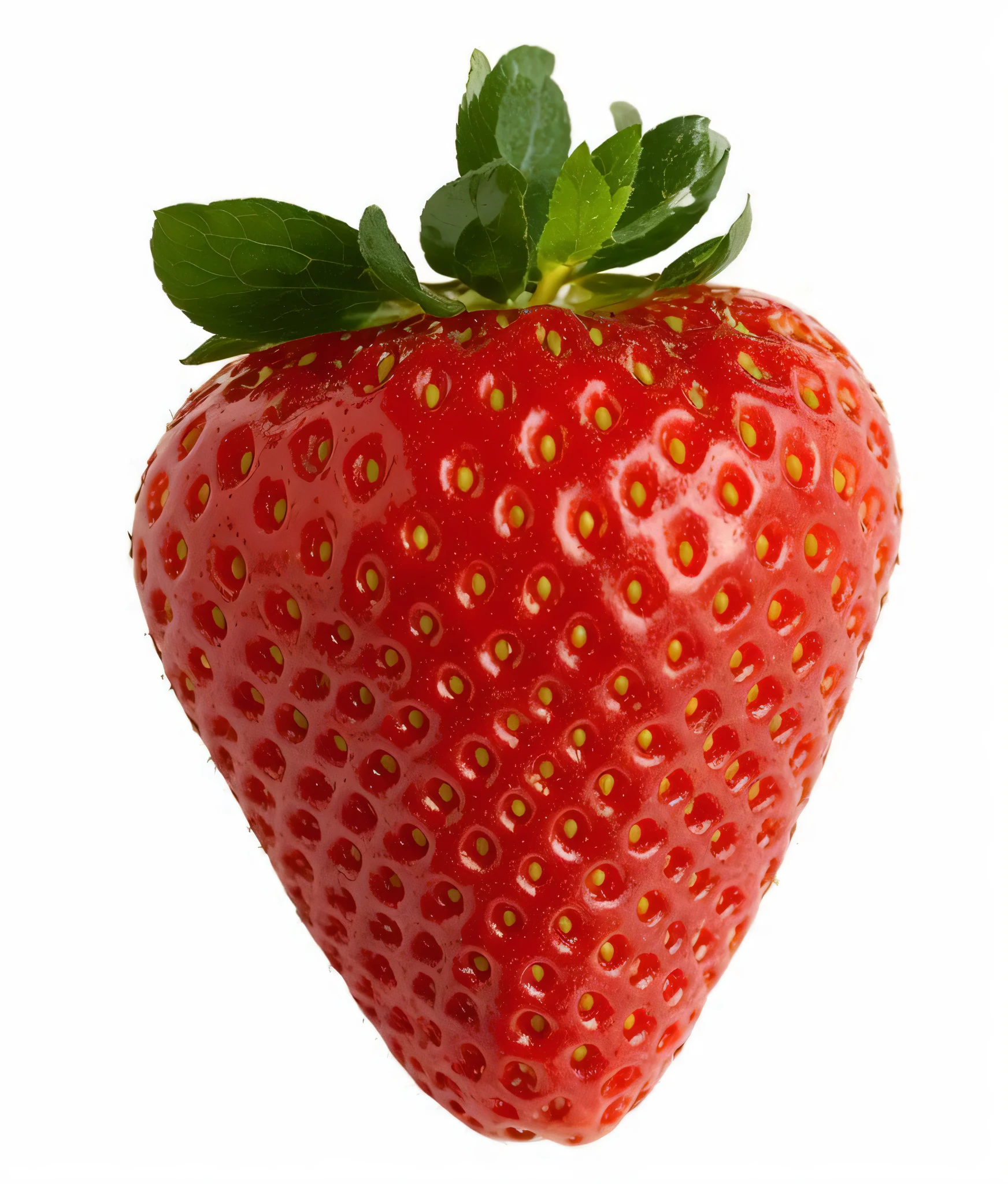 a close up of a strawberry with a green stem on a white background, strawberry, strawberries, strawberry fields forever, fight with strawberries, strawberry granules, strawberry embellishment, next to sliced strawberries, professional fruit photography, holding a giant strawberry, “berries, strawberry ninja, award-winning masterpiece, h 6 4 0, h 640, by Matt Stewart