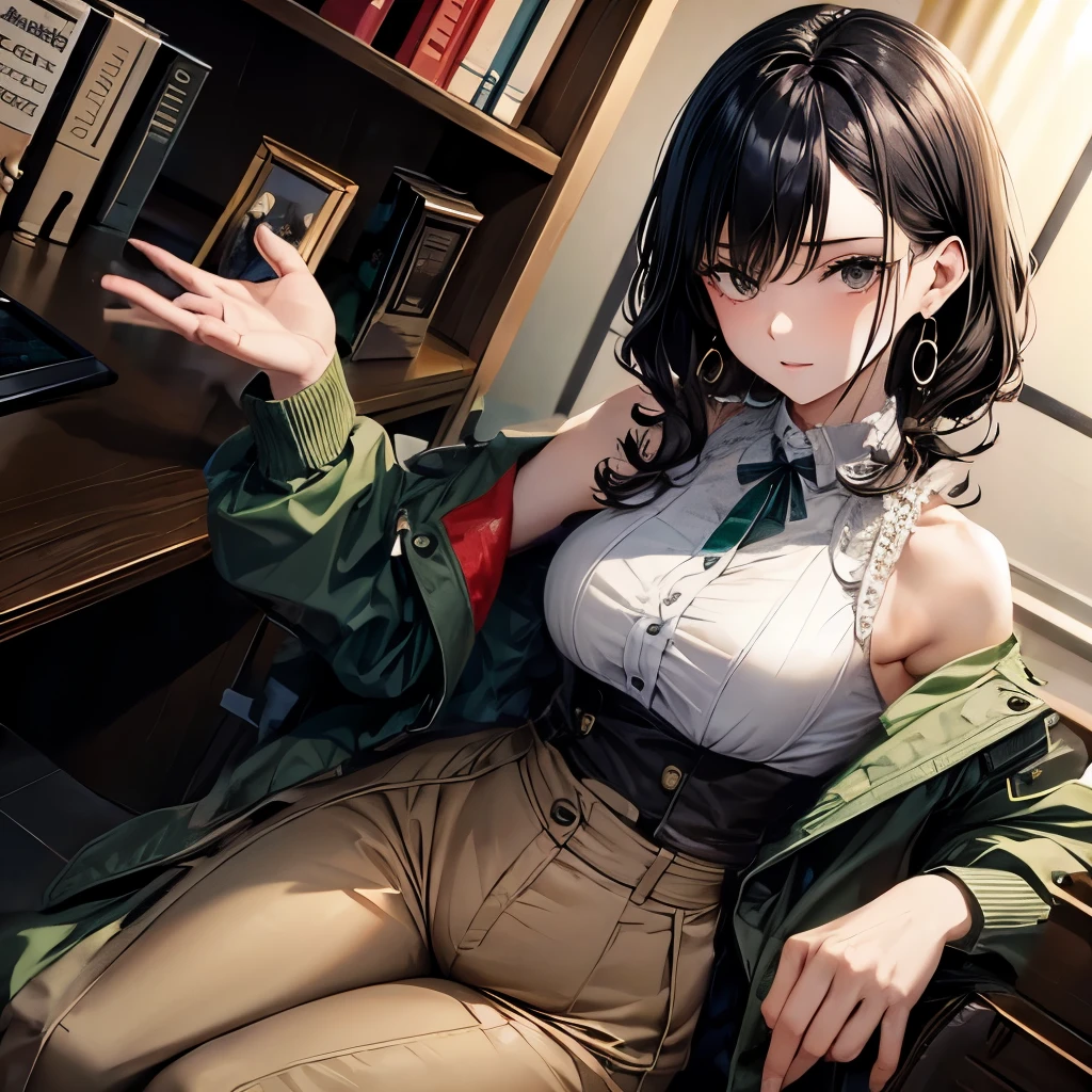 green jacket