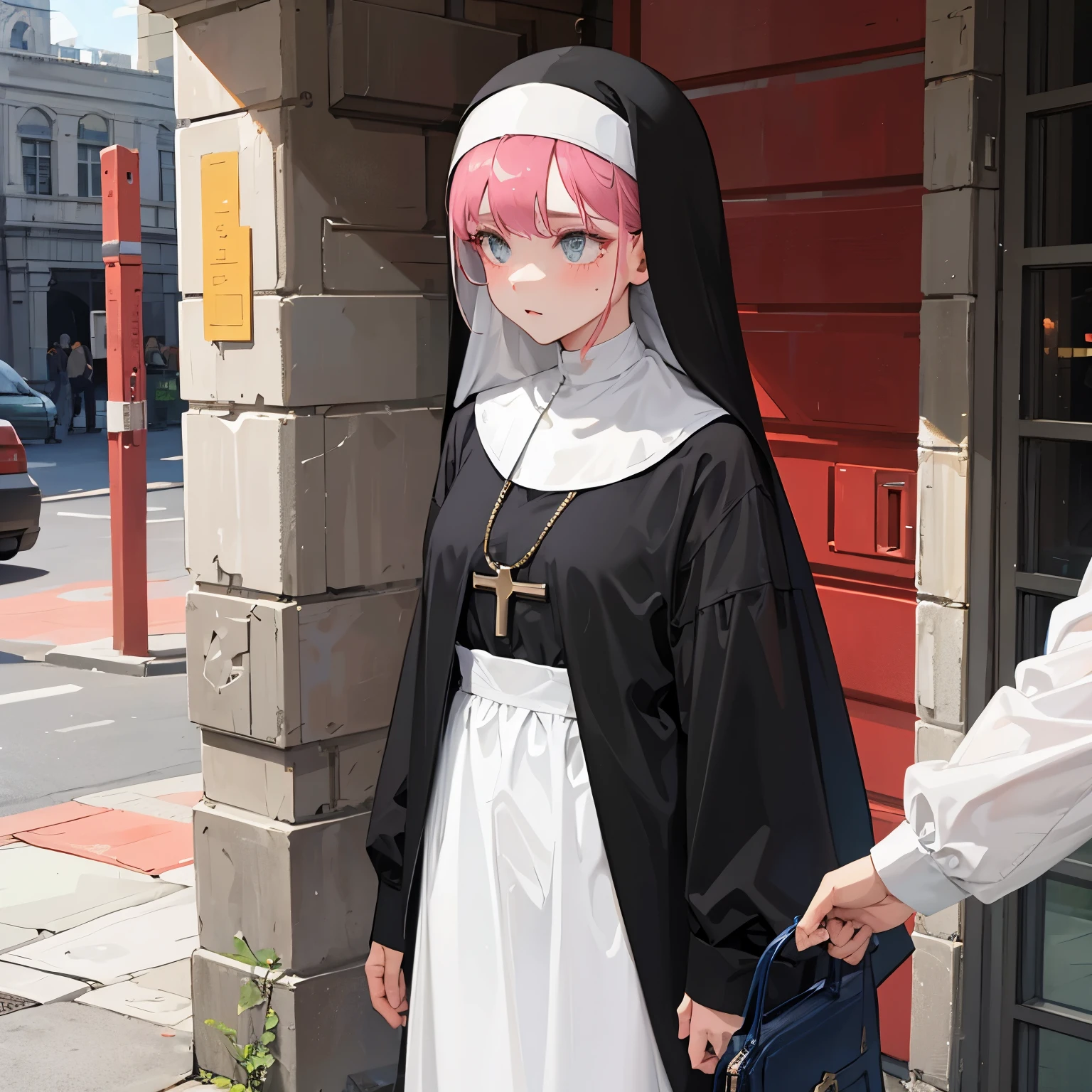 cool girl,nun,