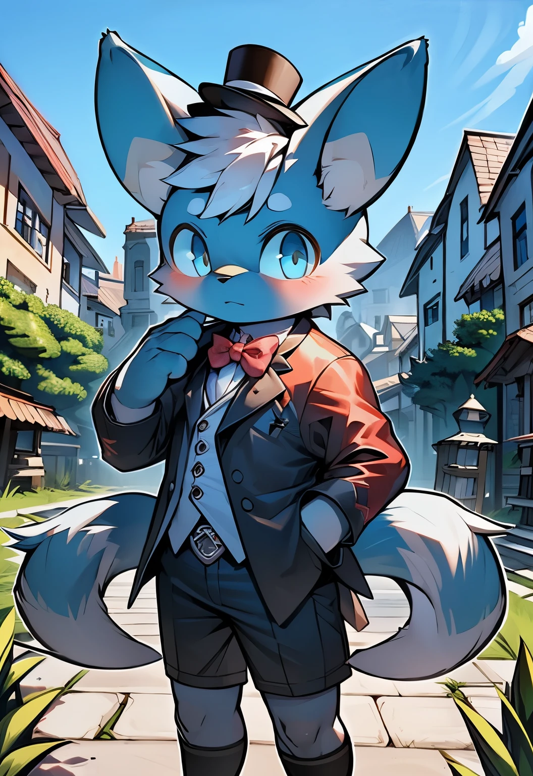 masterpiece, high quality, number \(artwork\),(fluffy fur,Character focus:1.1), MEOWSTIC_male,whole body, Shota, boy,juvenile,proudly,Bright Eyes,panoramic,gothic style,castle,Character focus.(Detailed background:1.2),alone,hairy的 male ,male焦点,Hana Charcoal,eyes are very bright, (Cats,shirt,shorts,Garter stockings,Top hat:1.2)panoramic, Character Focus Solo, hairy, hairy的Shota,blue eyes,young style,charming,noble