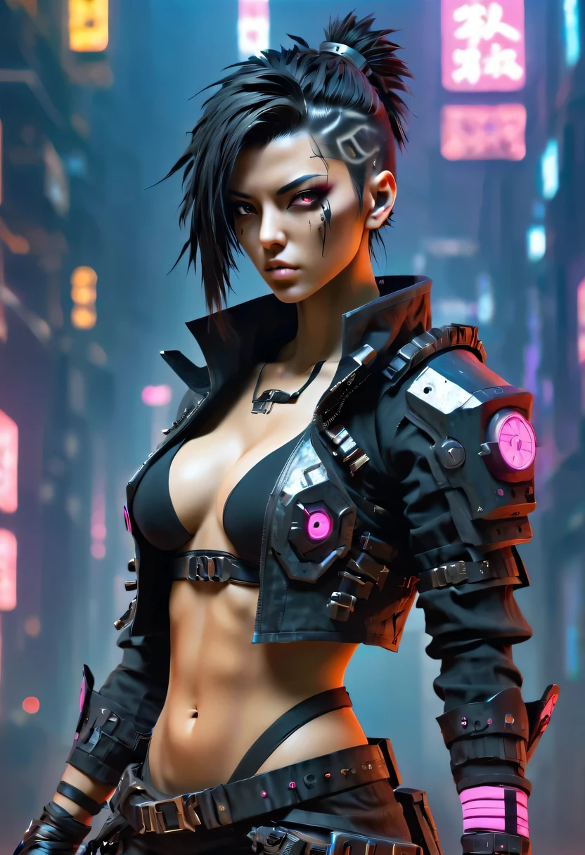 sh4g0d风格赛博朋克女战士,bushido