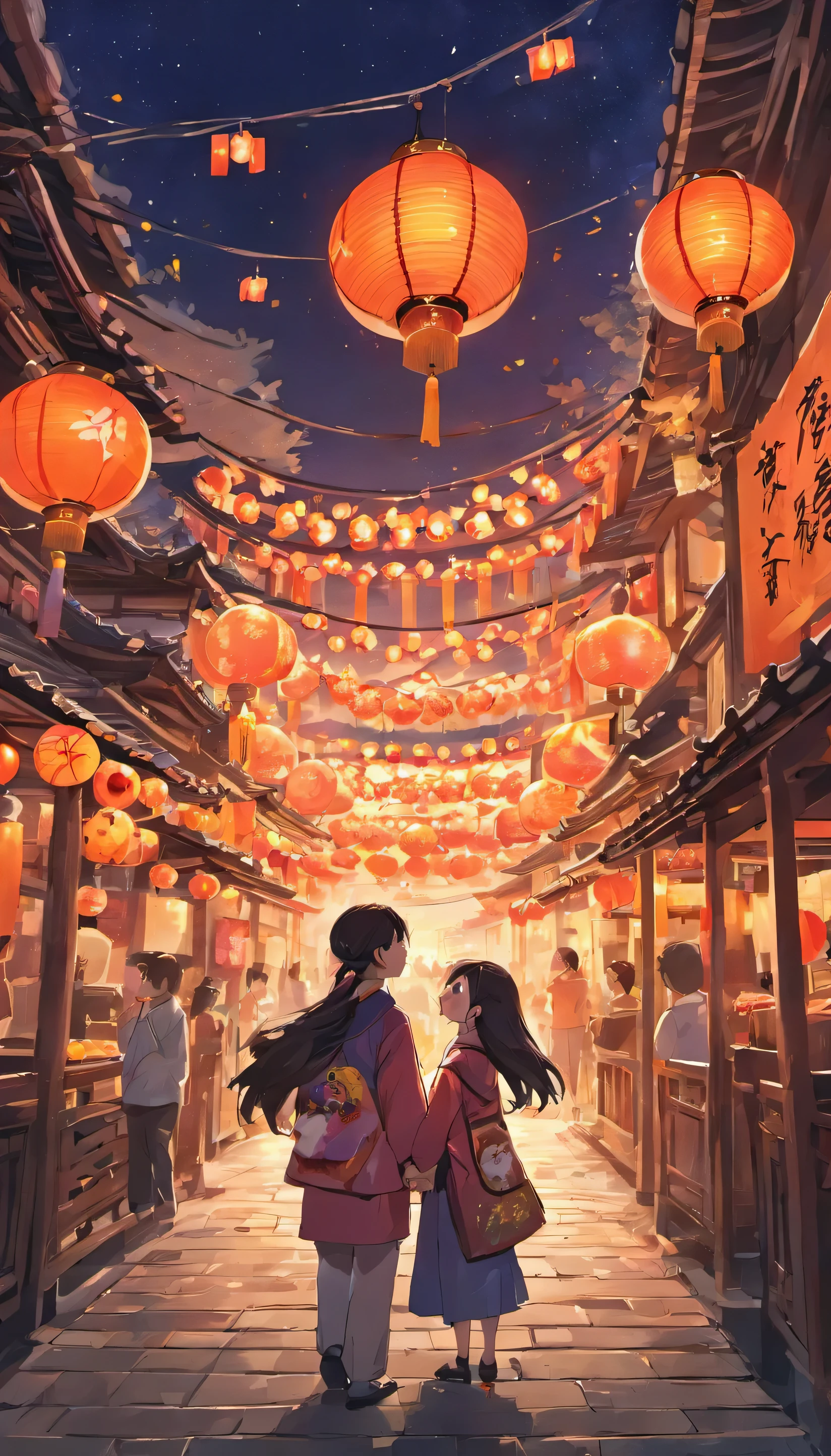 Mid-Autumn Festival Night,A shining full moon hangs in the starry sky,Wide々The lights are also on in the square。in the middle of the square,Two charming giant pandas standing under the moonlight,Their black and white colors look particularly bright in the moonlight。two pandas、Seems to be a patron of Mid-Autumn Festival celebrations,surrounded by soft light,Extraordinarily cute,eye-catching。
The square is dotted with traditional bamboo lanterns and art installations,Create a mysterious and beautiful atmosphere for this celebration。The moon cake stall is、It is filled with mooncakes of various flavors,fragrant,Panda becomes a star in the square,Many tourists came to visit and take photos。
when night falls,include々lights will turn on,Adds a lot of color to the whole scene。in the sky,Fireworks in full bloom,with panda and moon, form a magnificent picture,Celebrate the Mid-Autumn Festival together。The scene is full of unique artistic atmosphere and celebratory atmosphere,It will definitely be impressive。