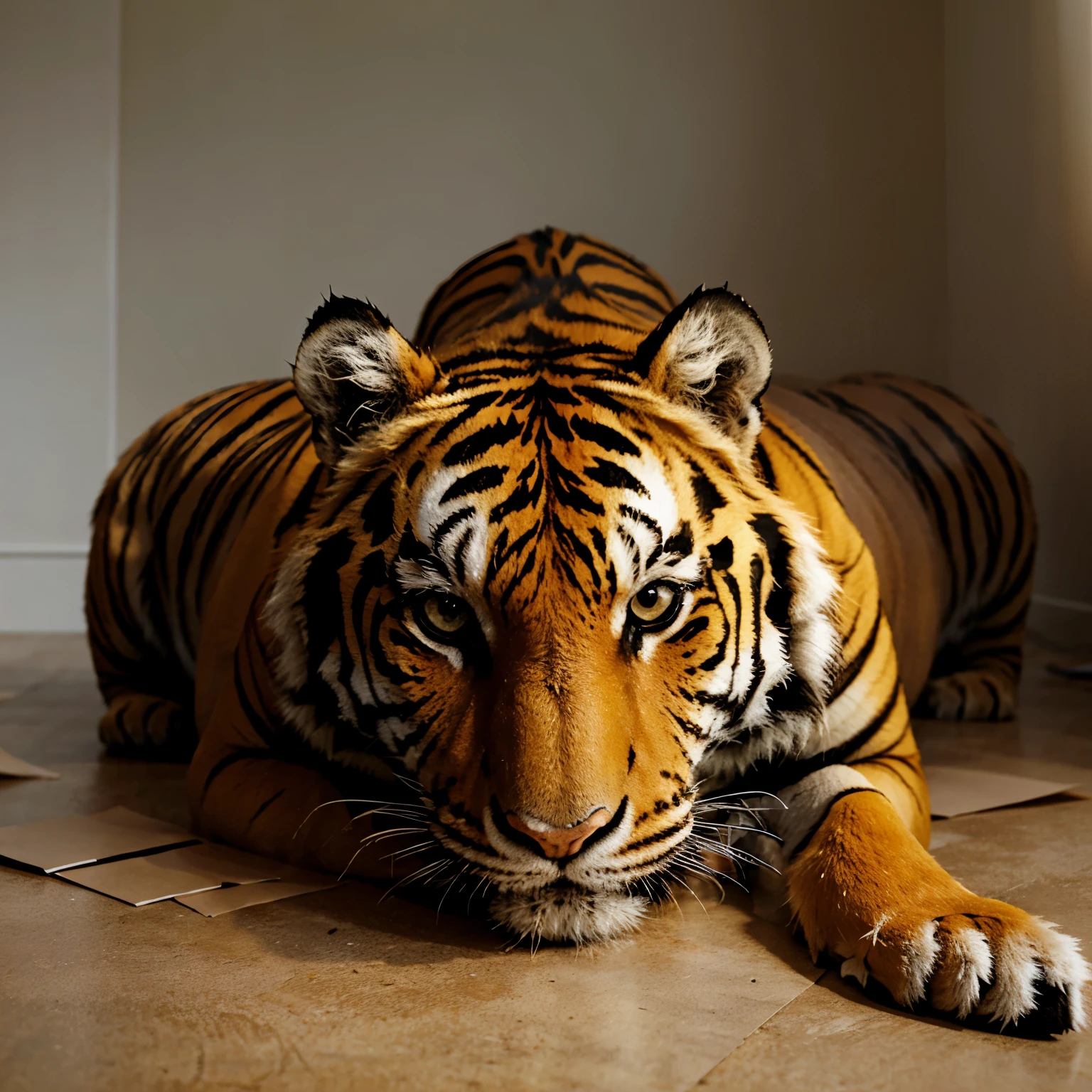 Tiger made of paper