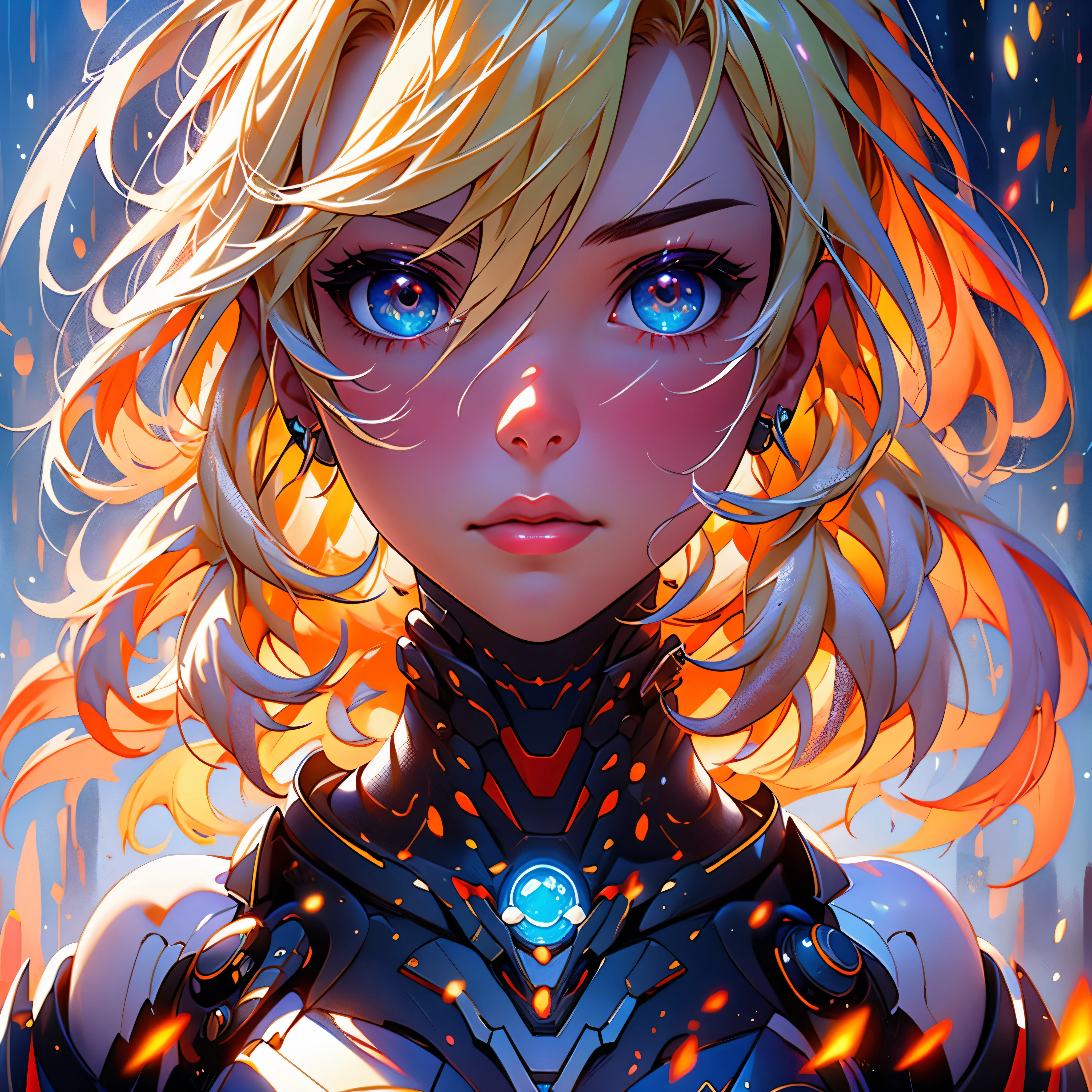 Highly detailed RAW color photographs，bautiful young woman，Mechanical limbs，short golden hair，dynamicpose，（broad hips），（Detailed skins），（detailed lips），（Detailed eyes），（universes：1.4），（cemetery：1.1），（Science fiction setting）（Detailed face），（curves），Red clothes，Detailed eyes，color difference，depth of ﬁeld，gentle lighting，masterpaintings，optimal quality，intrikate，（Lens reflections：0.7），（blossom flower：0.7），particle effect，raytrace，Tone map， highly - detailed，concept-art，smoothness，Clear focus，dramatic lighting，highly detailed art，the movie，Surreal painting，Artstation trends，8K，amazing shadows，realisticlying，（highly detailed back ground：1.2），Middle Art, varied multi etc. --v6 --s1000 --c20 --q5 --chaos100