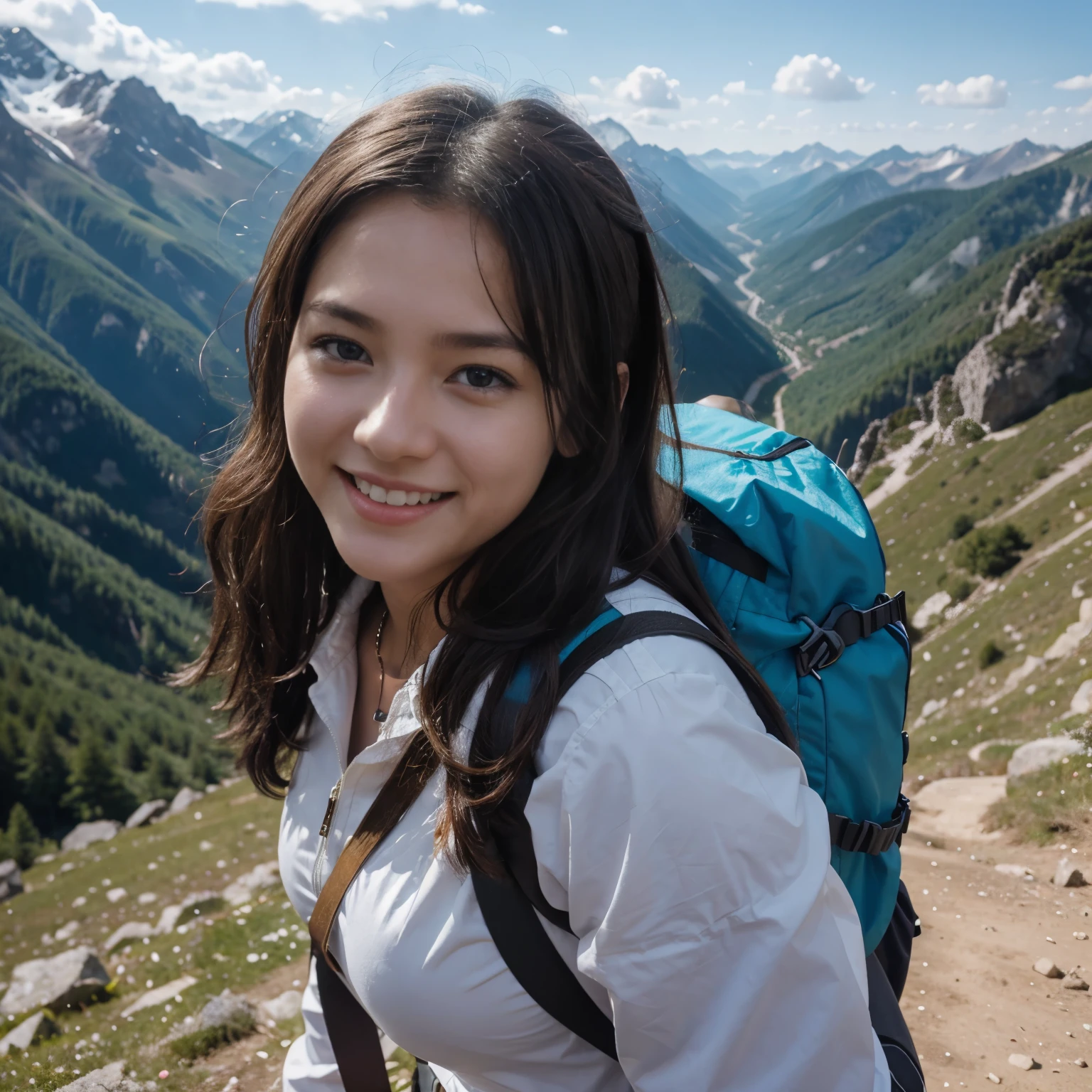 mountain climbing、mountain climbingガール、One female、beautiful woman、mountain climbingファッション, switzerland, alaps valley,