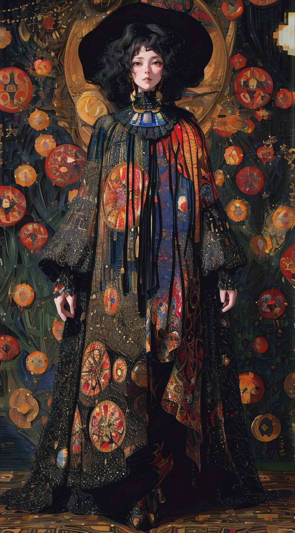 gustav klimt, vivienne westwood, (best quality,4k,8k,highres,masterpiece:1.2),ultra-detailed,(realistic,photorealistic,photo-realistic:1.37), portraits, landscape, gold accents, luxurious fabrics, intricate patterns, glamorous fashion, elegant poses, vibrant colors, natural lighting