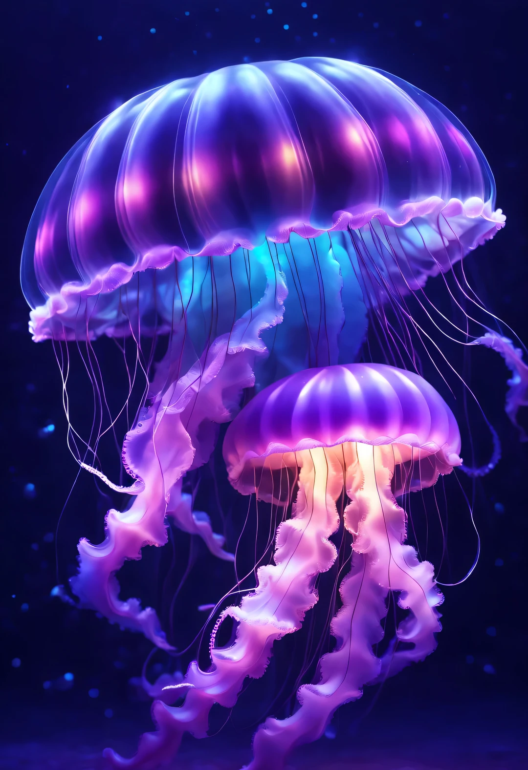 purple jellyfish fashion,Shining with colorful light