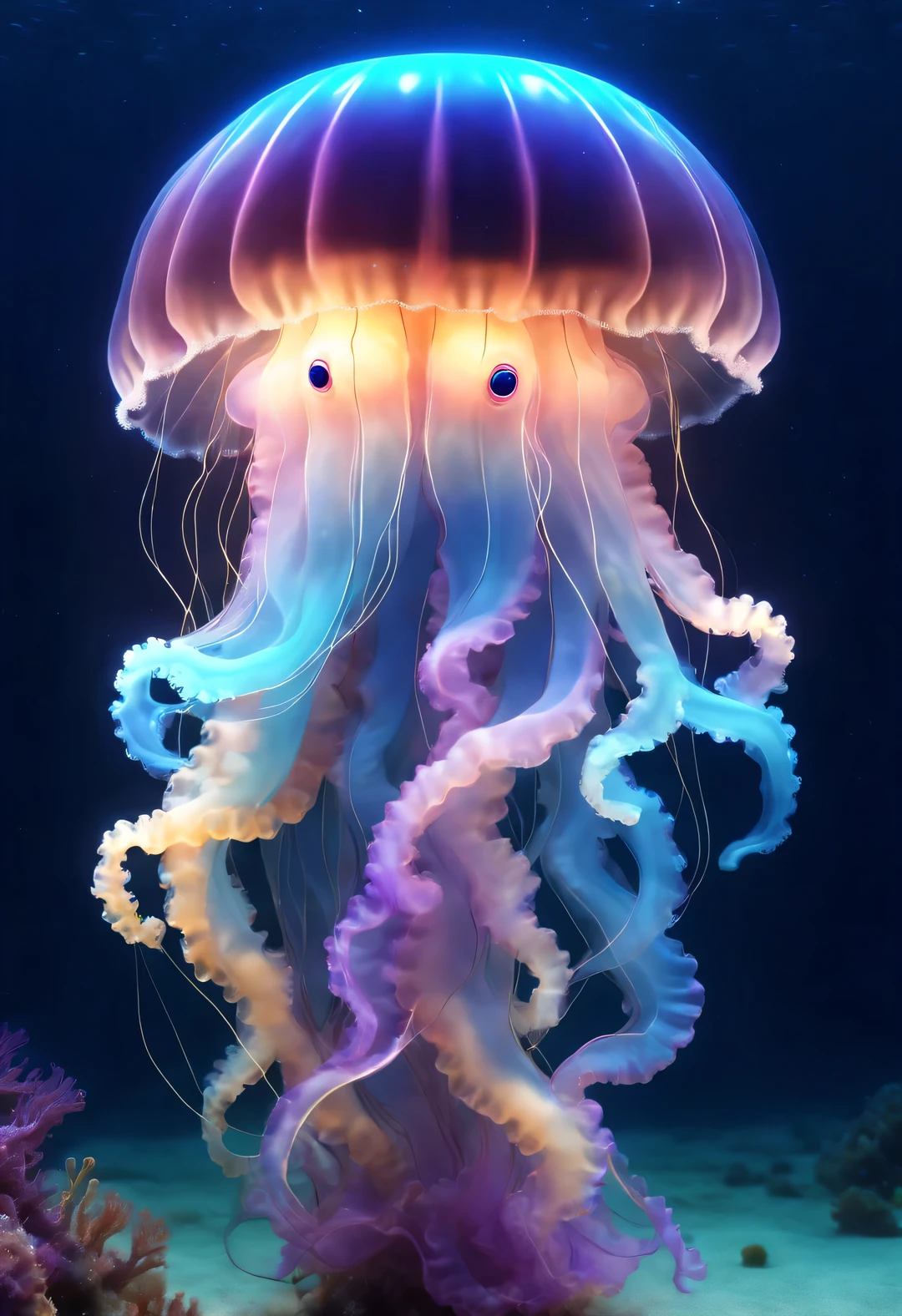 Grandpa Jellyfish,Shining with colorful light