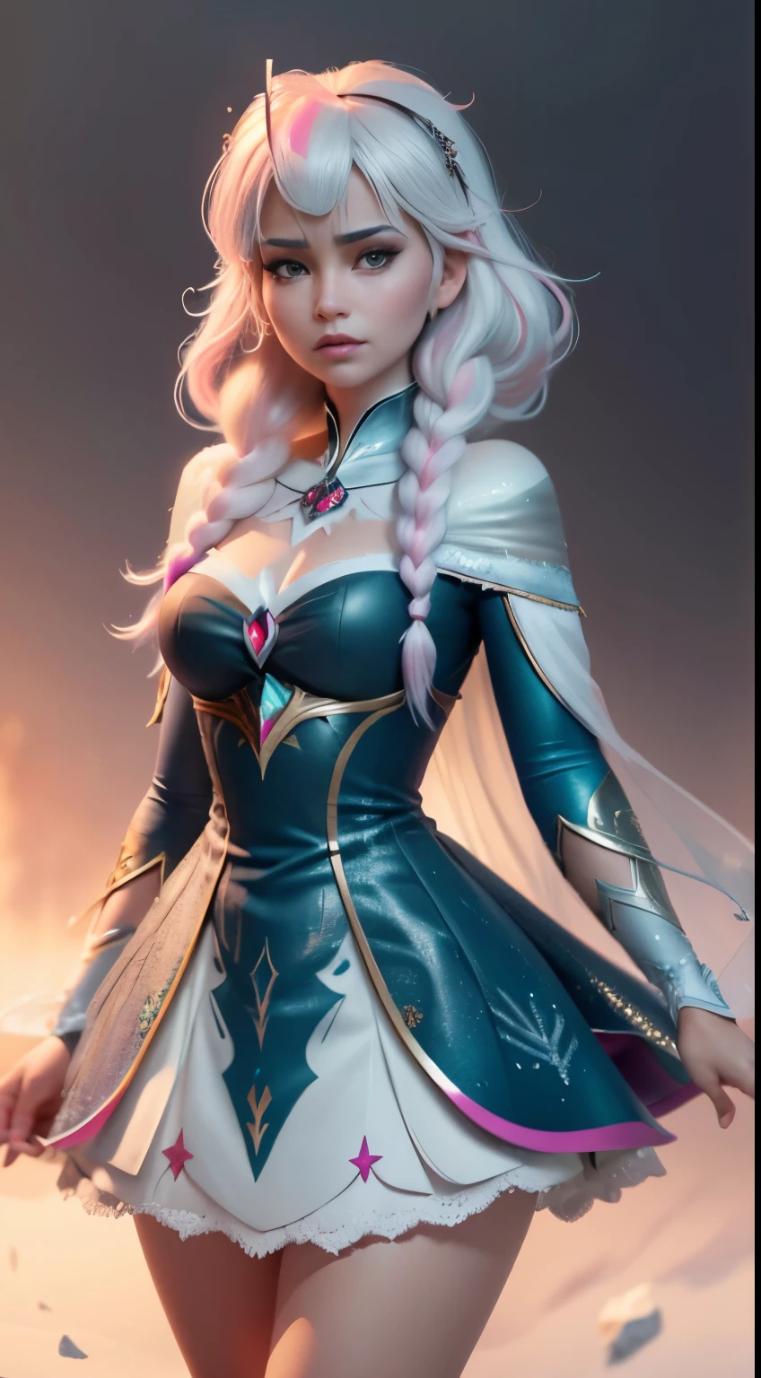  (Komi-san-Elsa frozen Disney  mezclando modelos .) (ultra FUSION of white and pink hair) Highly detailed CG unity 8k wallpaper, style shot, complex, high detail, dramatic, highest quality movie still image, very detailed, masterpiece, best quality, character design, Elsa, Elsa from Frozen,Komi-san fusion (( Dark style)), realistic ultra-detailed rendering style, natural light, sharp character design, (hard focus, 8k), (((natural skin texture))), 8k textures, soft cinematic lighting, adobe lightroom, dark room, hdr, Sophisticated, Elegant, Rich Detail, Sharp Focuilm Look) )), Soothing Tones, Detail Frenzy, Intricate Detail, Super Detail, Low Contrast, Soft Film Lighting, Dull Colors, Exposure Blending, HDR, Fade, 35mm, f/1.4, ISO64, f16, 25 sec.