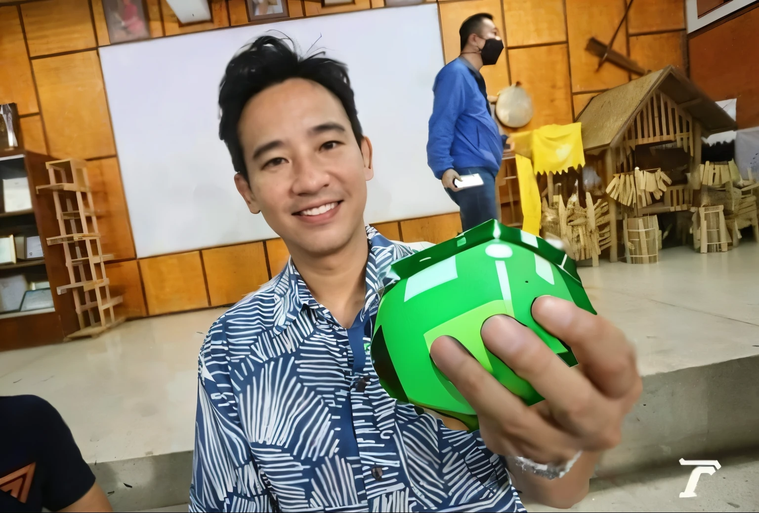 (Best quality, High resolution, Masterpiece :1.3), man holding emerald