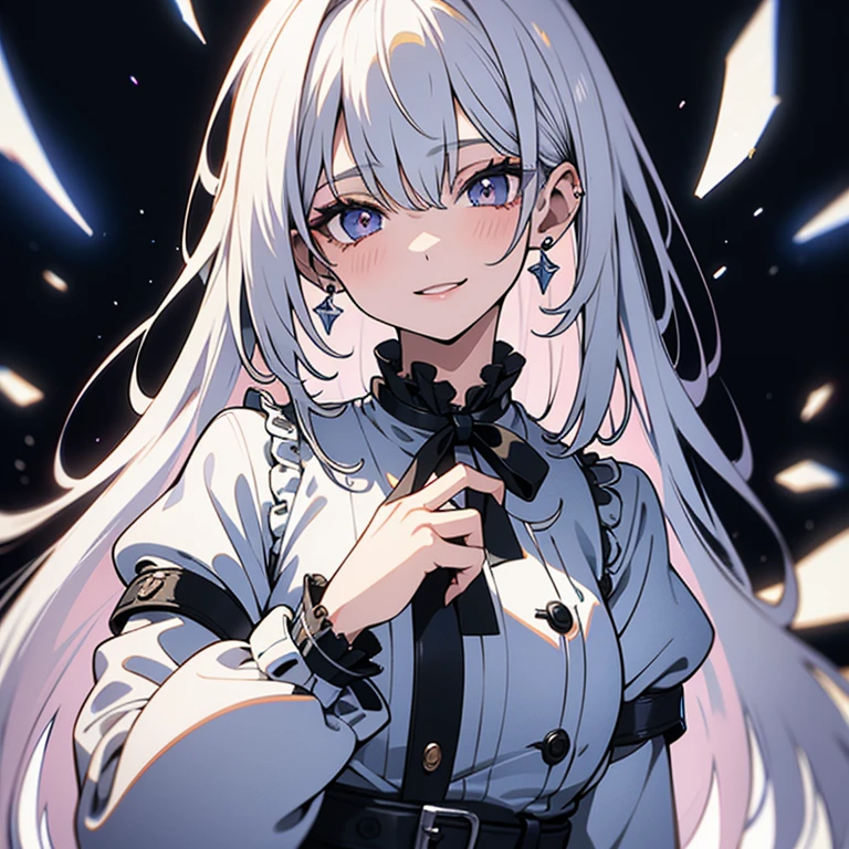 8K,Best quality, masterpiece, ultra high res, white hair, detailed, sfw, small breast, upper body