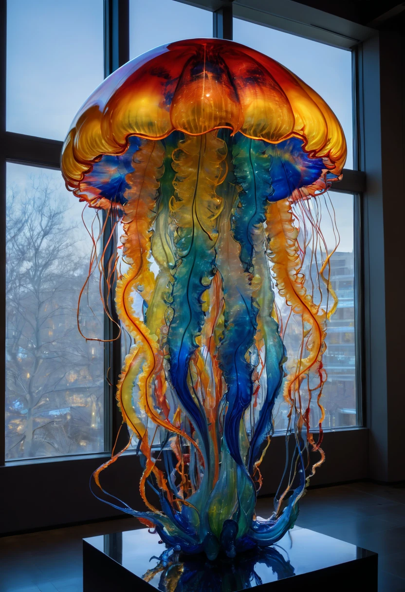 Photo by Dale Chihuly《jellyfish》, best quality, masterpiece, representative work, official art, professional, Super complex and detailed, 8k