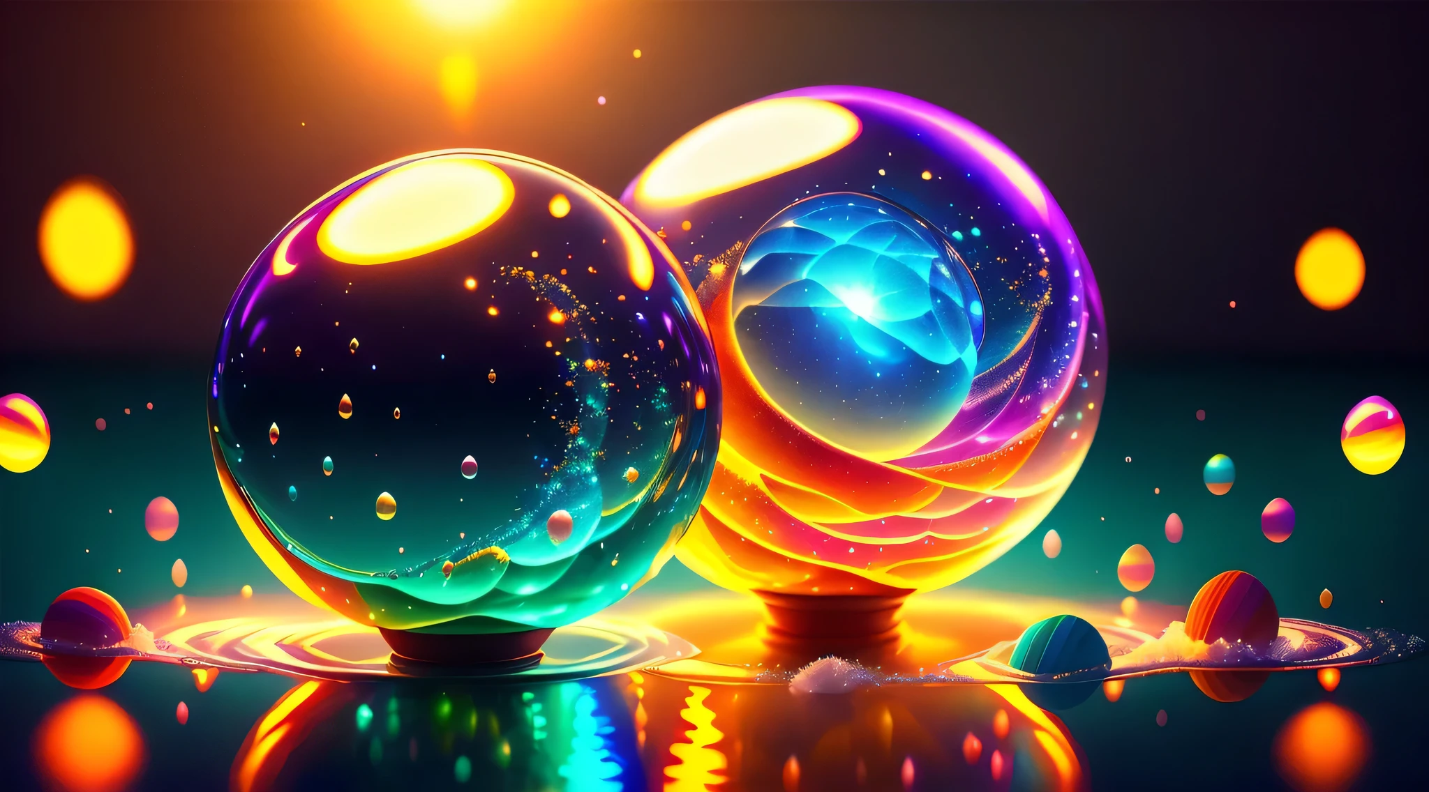 Alberto Severo art, Agregar muchos efectos de gotas y salpicaduras multicolores) ,Arafed image of a glowing orb with water splashing from it, esfera brillante, Render de octanaje colorido, Bola de cristal, globo de plasma, bola de cristal, Cinema 4D render colorido, magical glowing sphere in midair, esfera de vidrio, translucent sphere, esfera brillante, esfera, light particules, Fondo de pantalla AMOLED, Brillante Neon Vray, Greg Rutkowski. Renderizado de octanaje (Alberto Severo art,Hay una bola de colores flotando y salpicando agua muchas salpicaduras y gotas muticolores, Super renderizado en octanaje renderizado, Renderizado en Cinema 4D, Renderizado en Cinema4D, creado en octane render, Render de octanaje colorido, renderizado en renderizado de octano, global ilumination. VFX, Renderizado en octanaje renderizado 32K, Renderizado en Cinema 4 D Octane, Incredible octane rendering, Realistic octane rendering Close-up fantasy with water magic, movimiento, salpicaduras, gotas, (Vista de primer plano ) , cinematography lighting, efecto de luces led multicolores en el agua de la piscina, salpicaduras multicolores, gotas multicolores, Alberto Seveso Arte, , ultra-high def, no borroso, Texturas, 3d, cinematic landscape