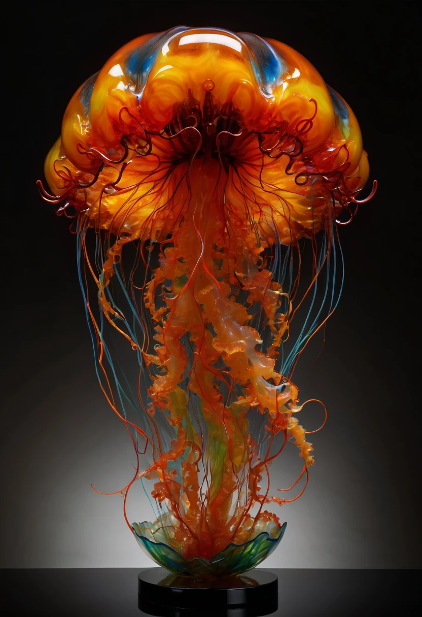 Jellyfish by Dale Chihuly, best quality, masterpiece, Representative work, official art, Professional, Ultra intricate detailed, 8k