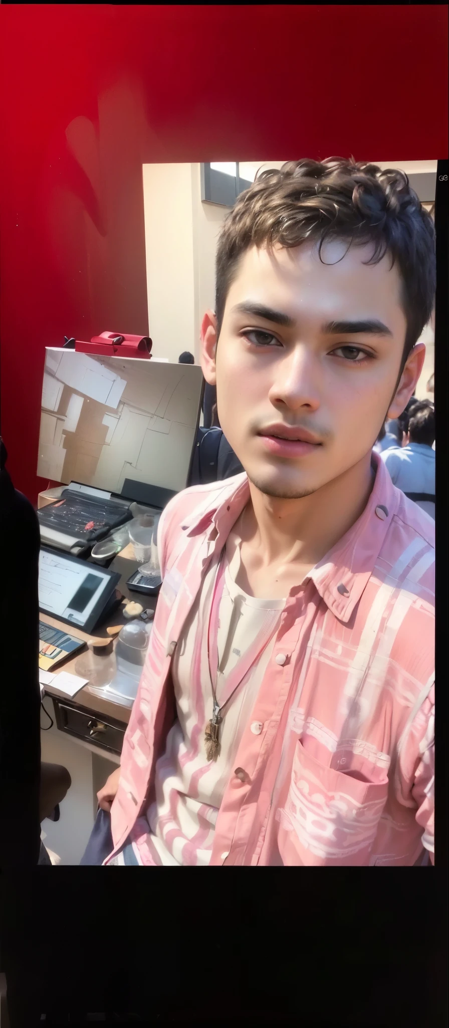 (RAW photo:1.2), ((photorealistic:1.4),(masterpiece:1.3),(best quality:1.4),ultra high res,(detailed facial features),(detailed clothes features),HDR,8k resolution, skin tight, (shiny skin),(extreme detailed illustration),1boy,18 years old,clean,no Beard,
full body,stand,