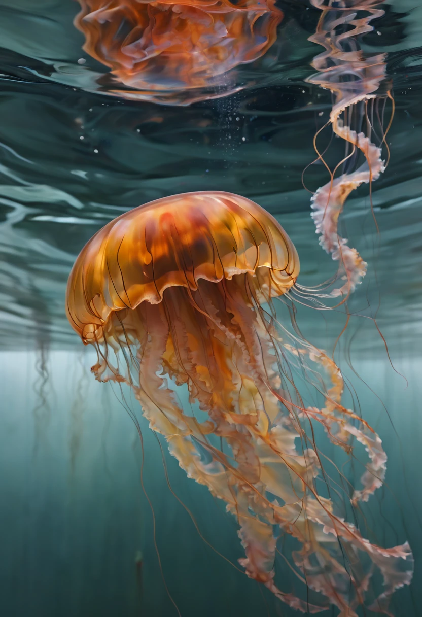 Jellyfish by Gerhard Richter, best quality, masterpiece, Representative work, official art, Professional, Ultra intricate detailed, 8k