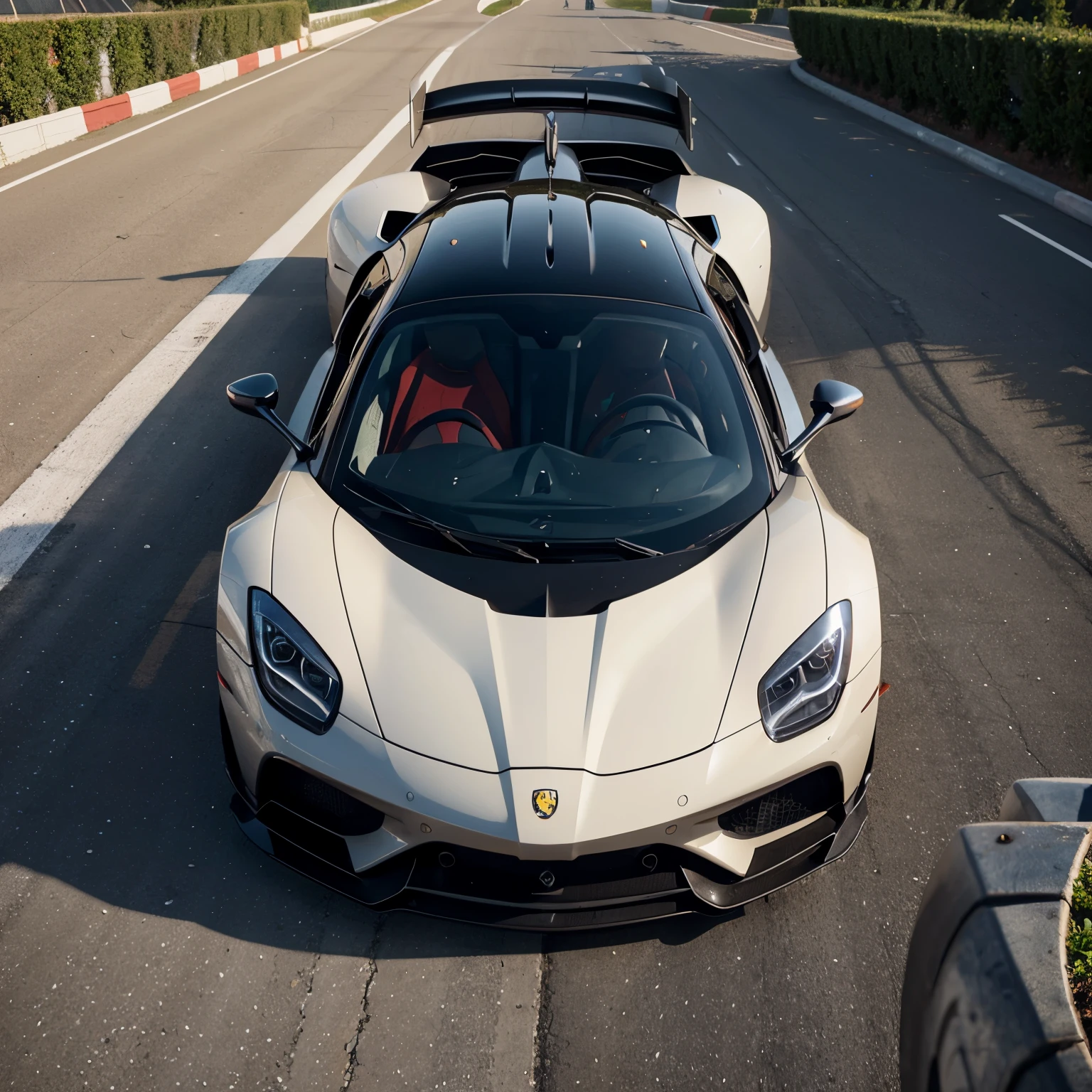 Race car mix between a Ferrari Roma, une pagani, une lamborghini avantantador et une bugatti Chiron 4k