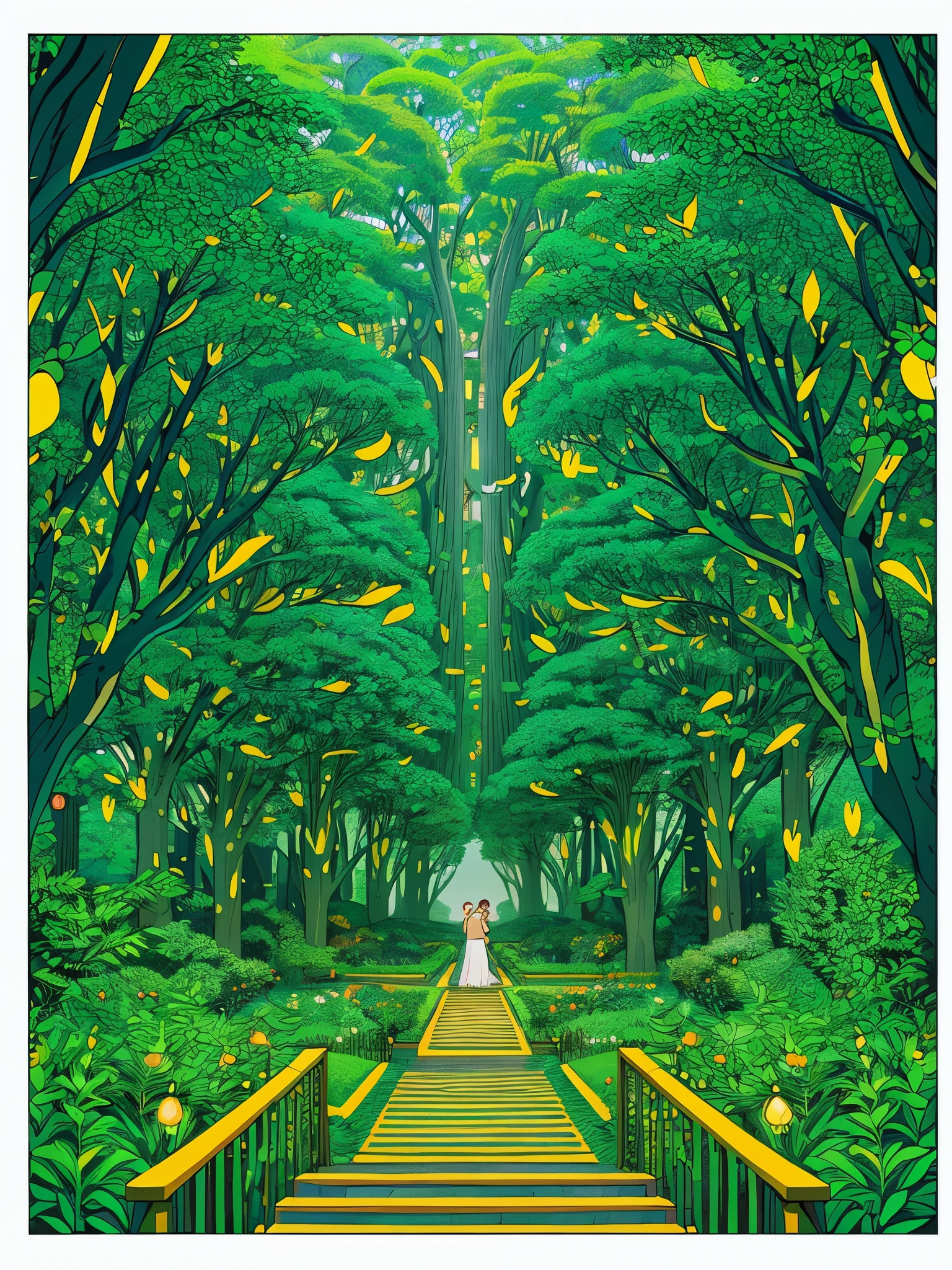 An illustration of a complex labyrinth with several branches, representing a divergent narrative. Inspired by MC Escher's art style, the maze features intricate lines and illusory perspectives. With a vibrant and contrasting color palette, the maze conveys the idea of different paths to explore. The facial expressions of the characters within the maze are one of surprise and curiosity. The lighting is bright and the atmosphere is one of discovery and challenge.--v 5 --stylize 1000