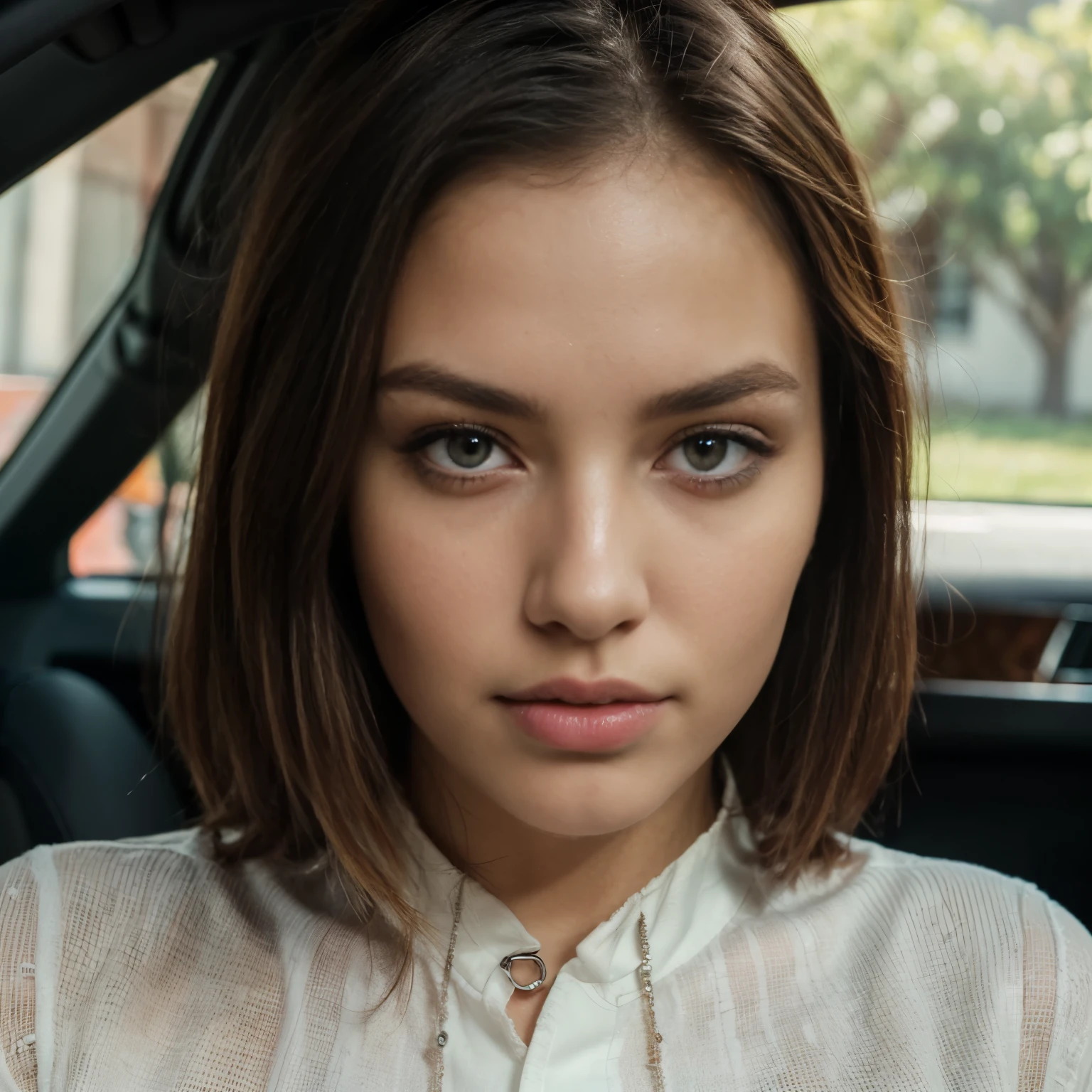 gorgeous young colombian woman, in car, sat , wearing a coat white, beautiful face, masterpiece, b est quality, ultra-detailed, solo, shadows, contrast, cinematic light, side lighting, ultra high resolution, best sha dow, RAW, 4k, 85 mm, poca profundidad de campo, Kodak Vision Color, extremadamente detallado, Cinemato grapher_\(ultra\), photoreallistic, Realstic, Postproceso, Maximum details, aspereza, vida real, ultra realista, fo torrealismo, Cinematographer, 8k UHD, Cinematographer