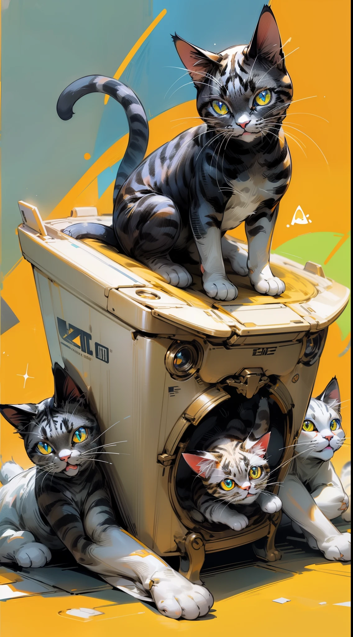 (32k), (((background of many cats))), (((bright background))), (beautiful world), (cute world), no-human,
