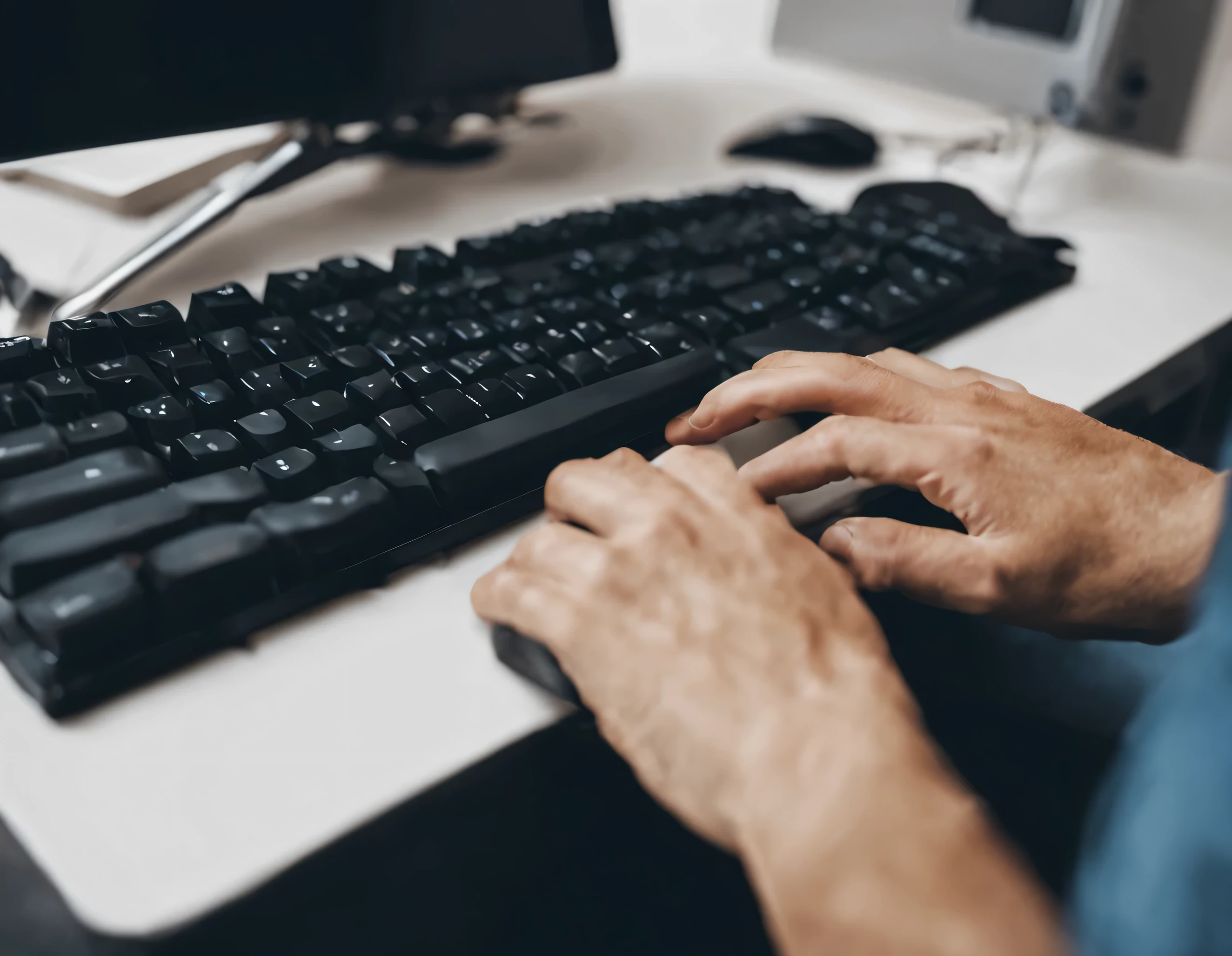 uma pessoa digitando no teclado do PC