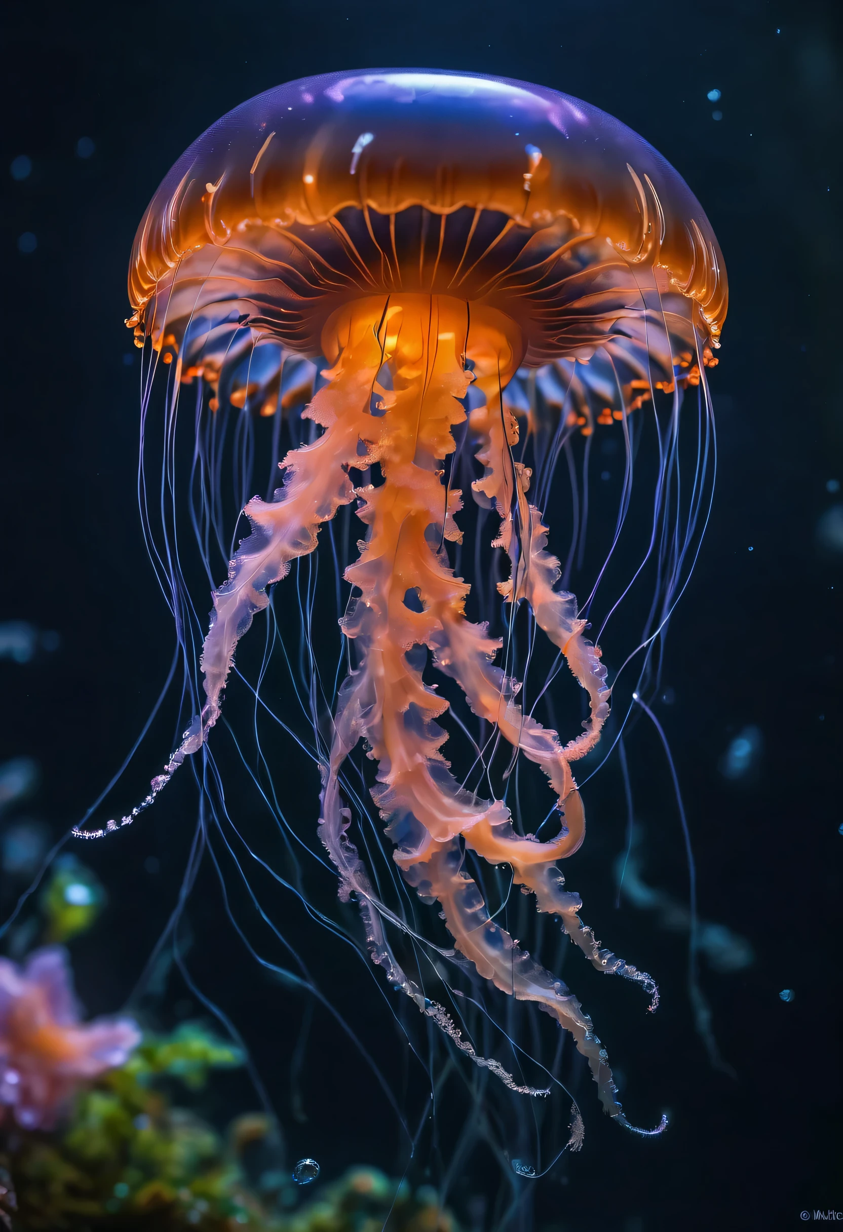 Jellyfish photographed by Miki Asai, best quality, masterpiece, representative work, official art, professional, Super complex and detailed, 8k
