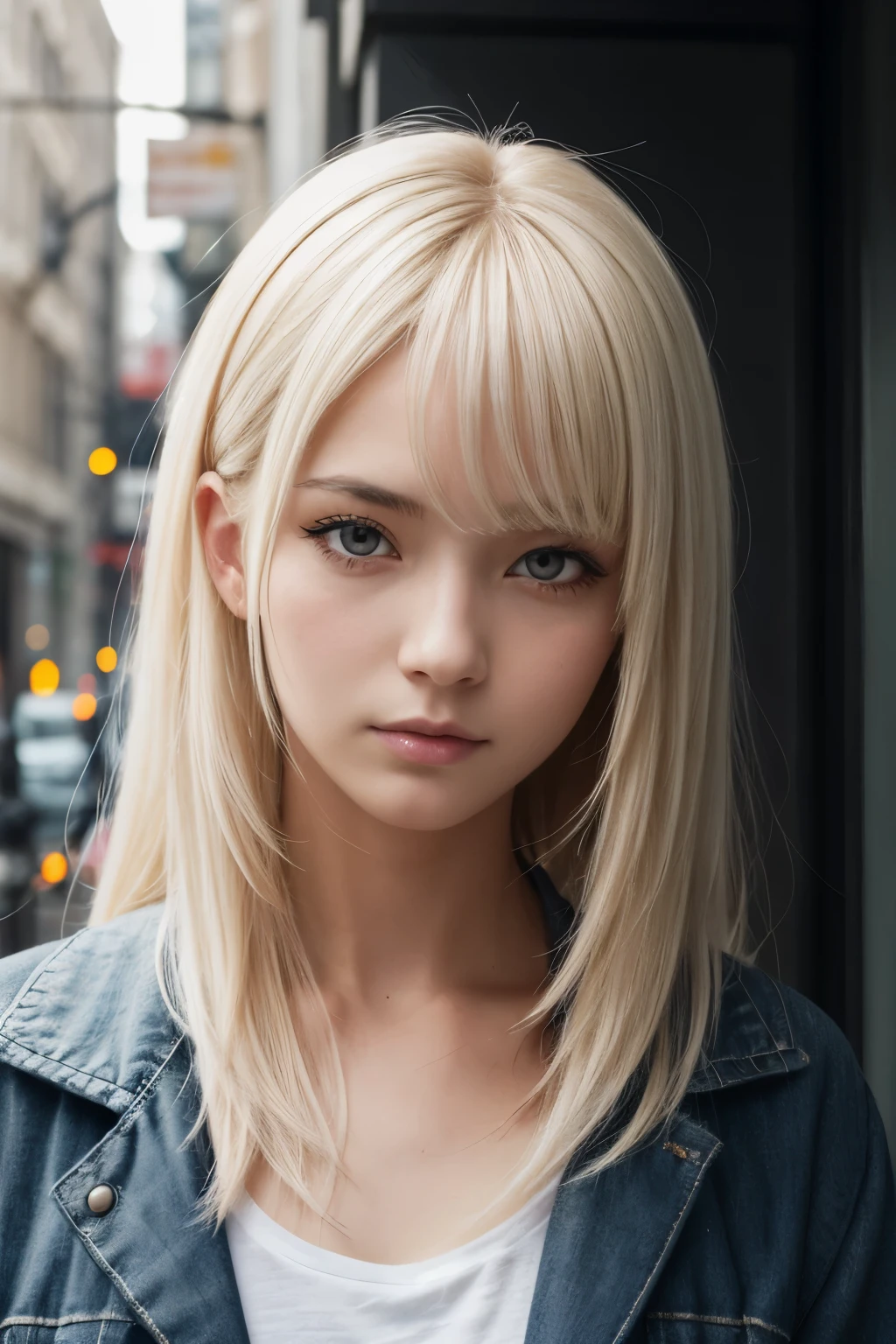 style of Tsutomu Nihei,(incredibly absurdres, (high resolution:1.18), intricate detail, (masterpiece:1.1), (highest quality:1.1), absurdres),(1girl, portrait, white hair, orange eyes, long hair, detailed eyes),