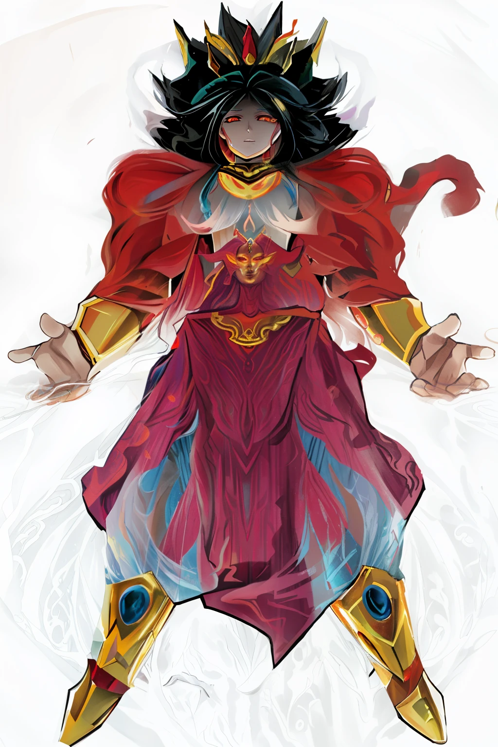 a drawing of a demon with a fire ball around it, lava and fire goddess, appears as the fire goddess, fire demon, nine tails, fire elemental, fire goddess, ruler of inferno, goddess of fire, the butterfly goddess of fire, the fire goddess, the god emperor of mankind, the queen of blades, the fire queen, hellfire background