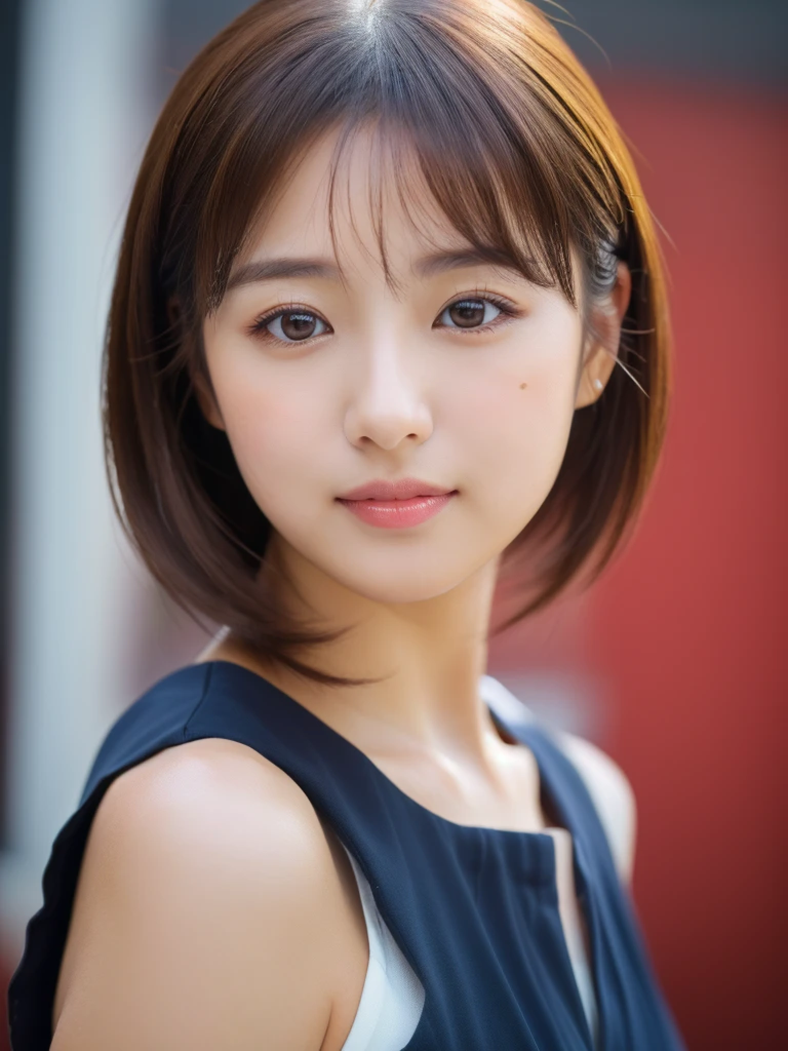 
((cute日本の女の子、beautiful japanese girl、1 girl、19 years old、ponytail、Highly detailed face and skin texture、super detailed face、highly detailed eyes、Lee Hong、blush、close-up of woman、front、 from the neck up、cute、Highly detailed face and skin texture、smooth white skin、Transparent skin texture、))、(dark brown hair)、looking at camera、sharp focus：1.2、beautiful woman with perfect style：1.4、japanese model、young gravure idol、若いcuteグラビアアイドル、Realistic young gravure idol、sophisticated gravure idol、((highest quality、8k、masterpiece:1.5、１photograph))、(4k、RAWphotograph、highest quality)、Place a person on the other side of the screen、Natural light、professional lighting、(realistic、フォトrealistic:1.5)、