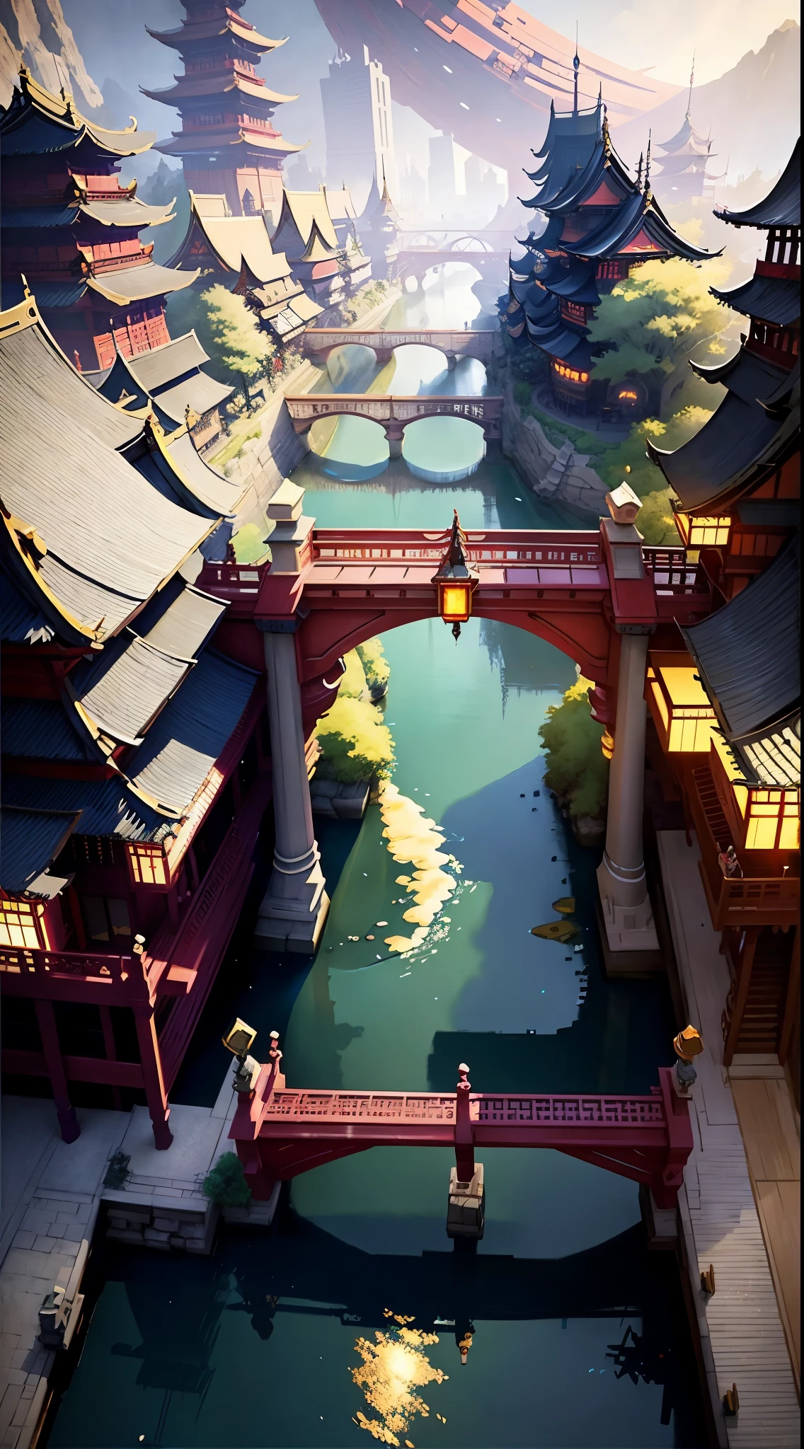 (gentle, calm, happy:0.8), vibrant colors, dreamy lighting, digital painting, natural scenery, vivid details, soft focus, flowers, trees, flowing river, birds flying, beautiful sunlight, serene atmosphere, summer breeze, joyful expressions, magical moments.