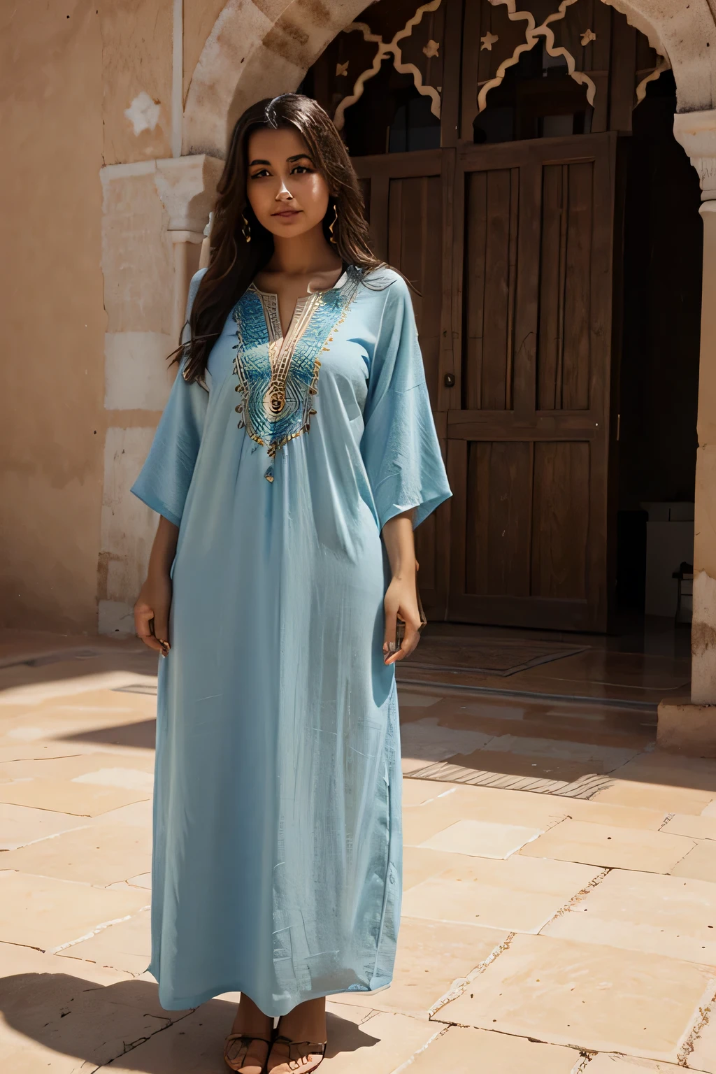 belle fille avec un caftan marocain