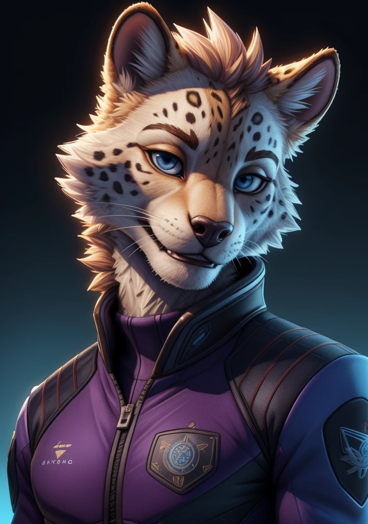 (Clever Photo:1.3) of (Detailed illustration:1.3),(Happy:1.3) furry humanoid white fur leopard in scientific suit, detailed face and (clear:0.8) eyes, detailed fur, elite dangerous,,(by Artist Greg Rutkowski:1.3),Highly Detailed,(Realism:1.3),(Velvia:1.3),(close portrait:1.3),(Masculine:1.4),attractive,handsome,calendar pose,perfectly detailed eyes,studio lighting,thematic background