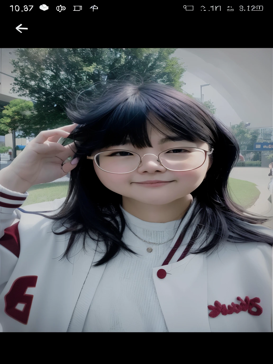 there is a woman with glasses and a white jacket posing for a picture, with glasses, girl wearing round glasses, xintong chen, with glasses on, student, headshot profile picture, profile pic, spectacled, without glasses, wenfei ye, xision wu, wearing small round glasses, nivanh chanthara, with bangs